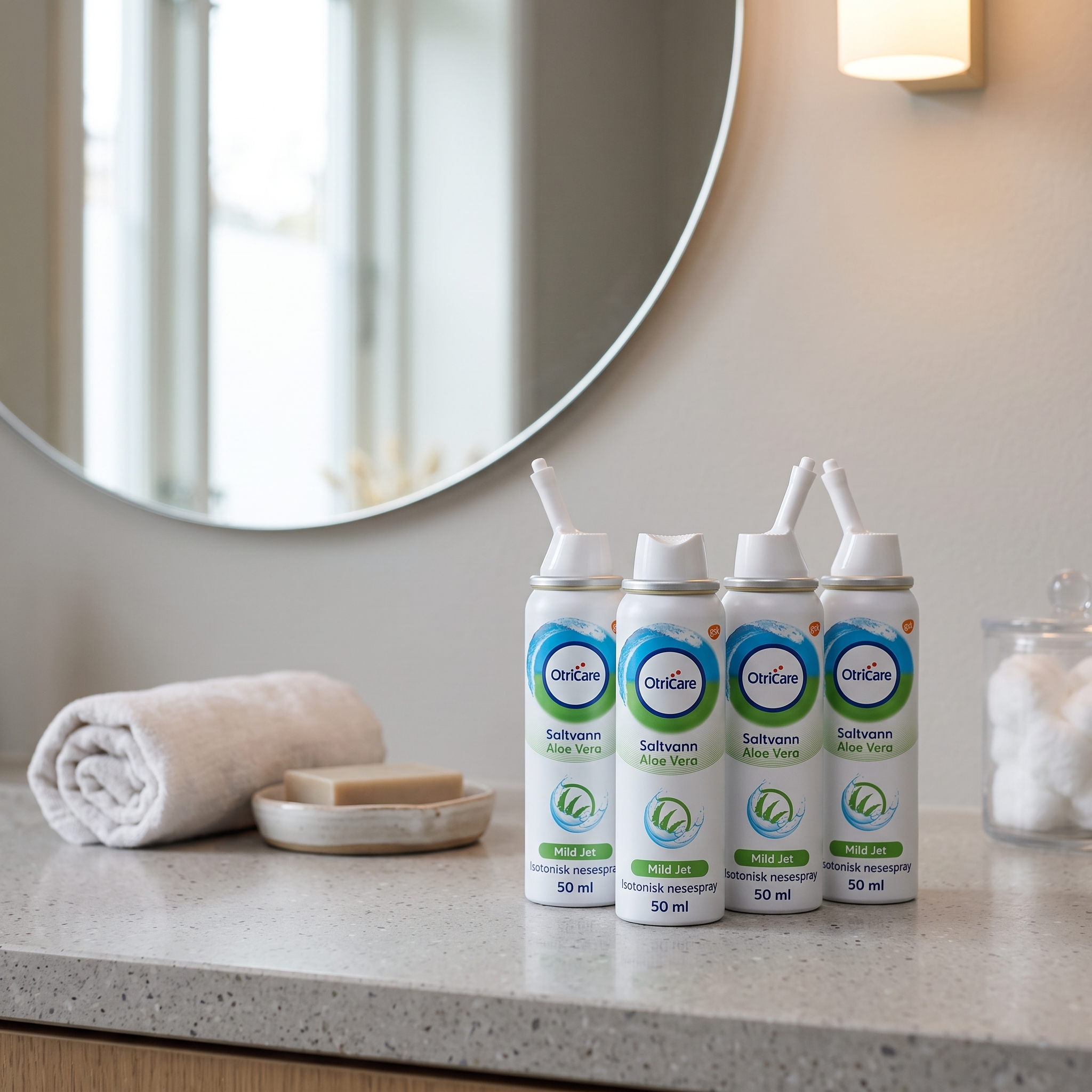 Otricare Saltvann Nesespray Aloe Vera 50 ml 4 stykker