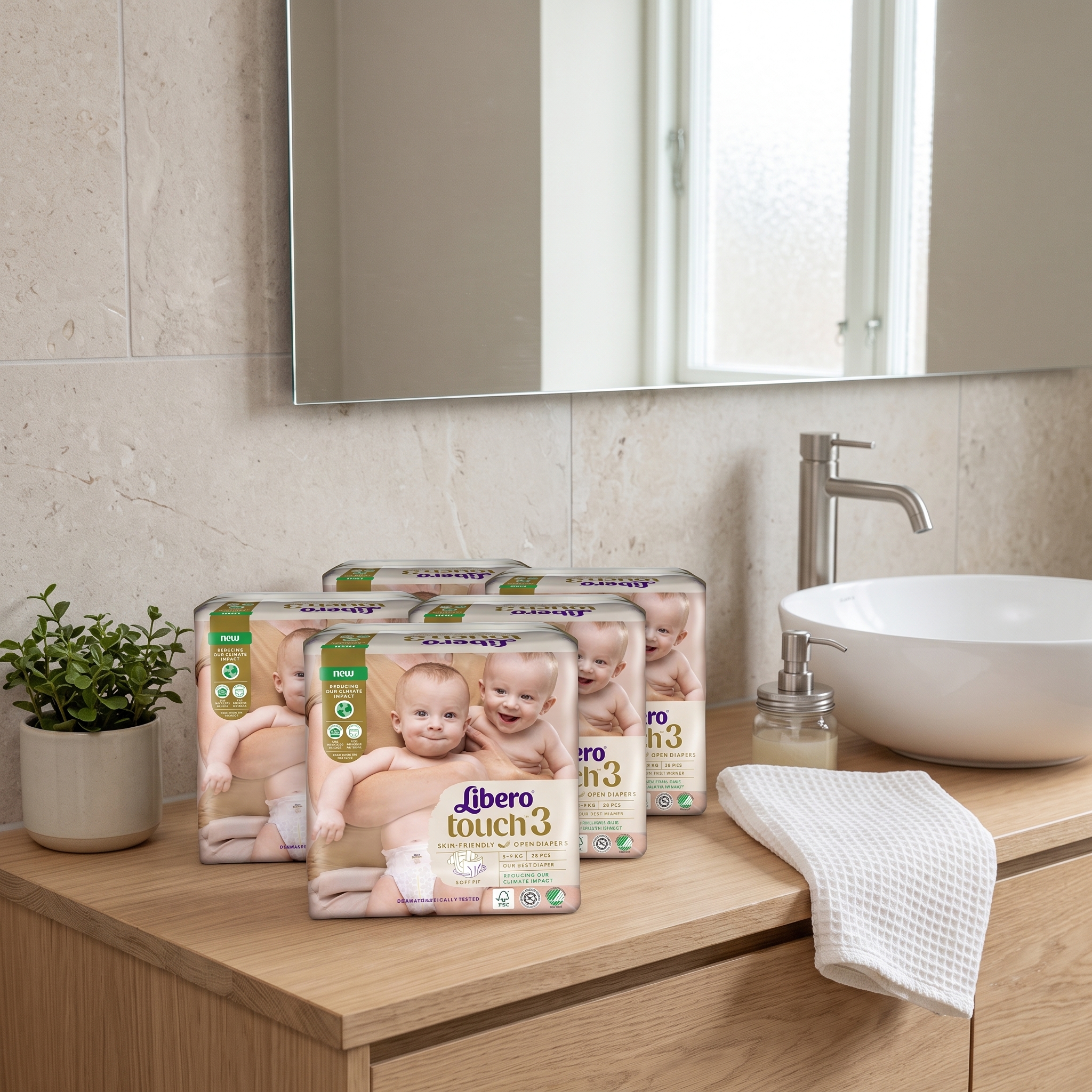 Libero Touch 3 åpen bleie / 5-9kg 28 stk 5 stykker