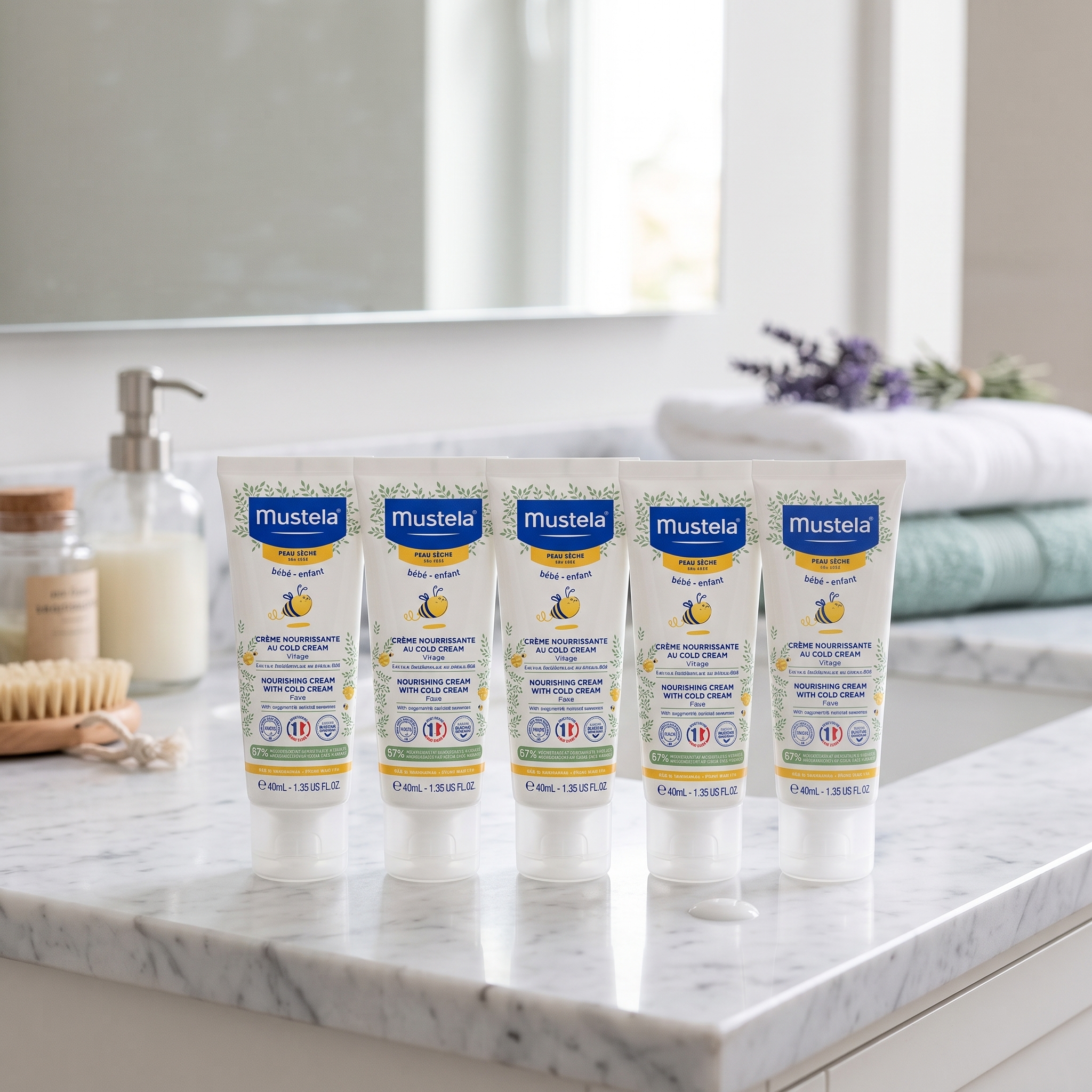Mustela Nourishing Cream With Cold Cream Face 40 ml 5 stykker
