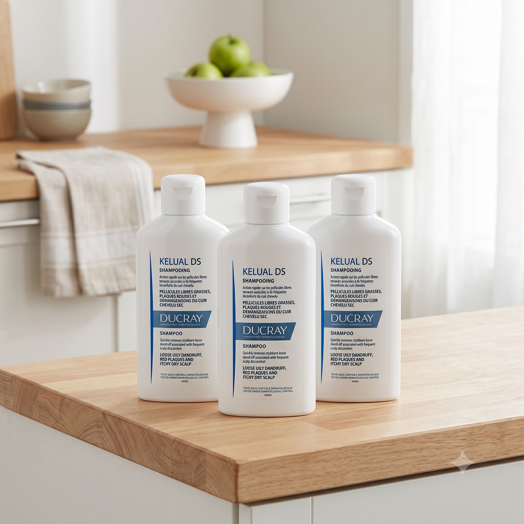 Ducray Kelual DS Sjampo til Lett Seboreisk Eksem 100 ml 3 stykker