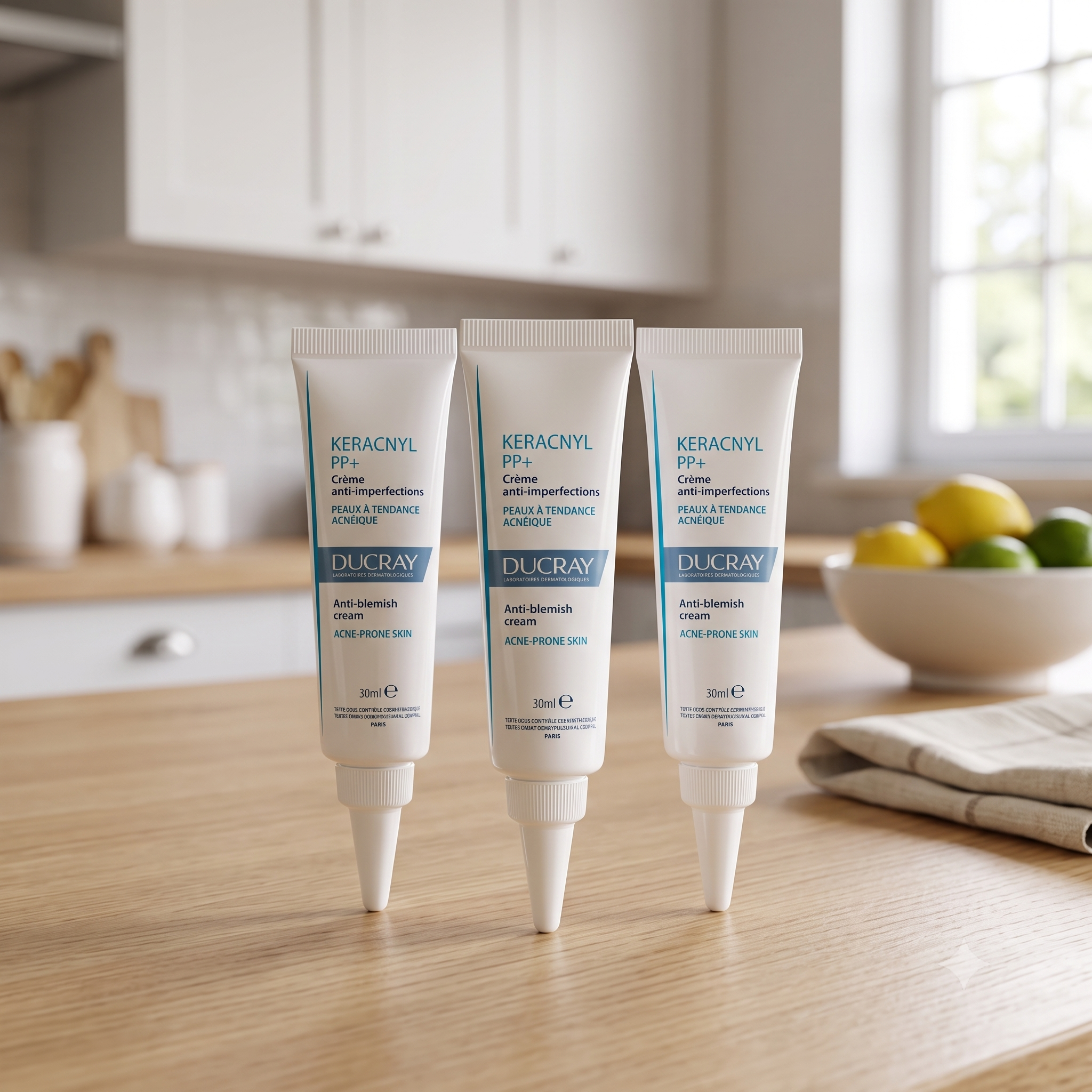 Ducray Keracnyl PP+ Anti-blemish Ansiktskrem til Uren Hud 30 ml 3 stykker