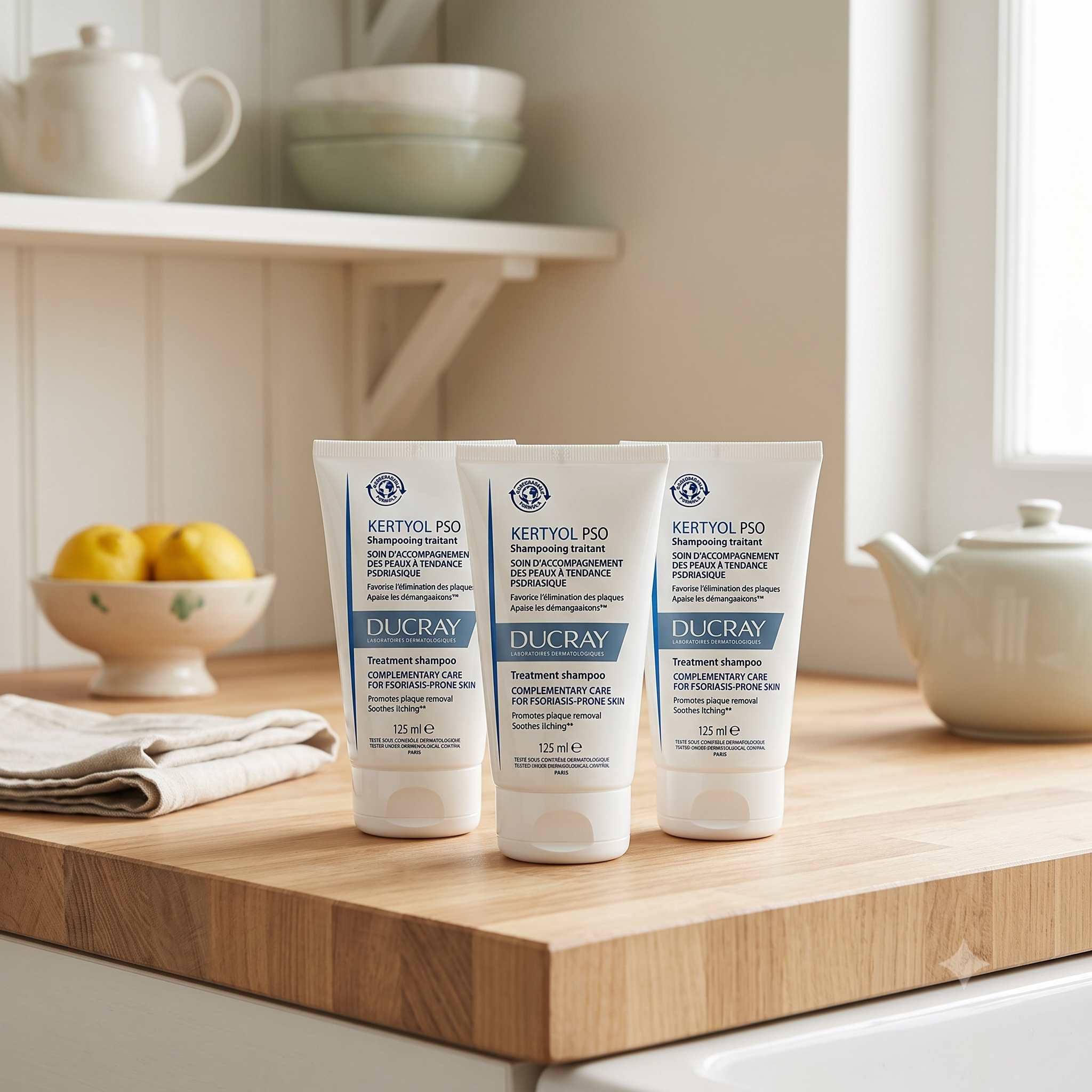 Ducray Kertyol PSO Sjampo til Lett Psoriasis 125 ml 3 stykker