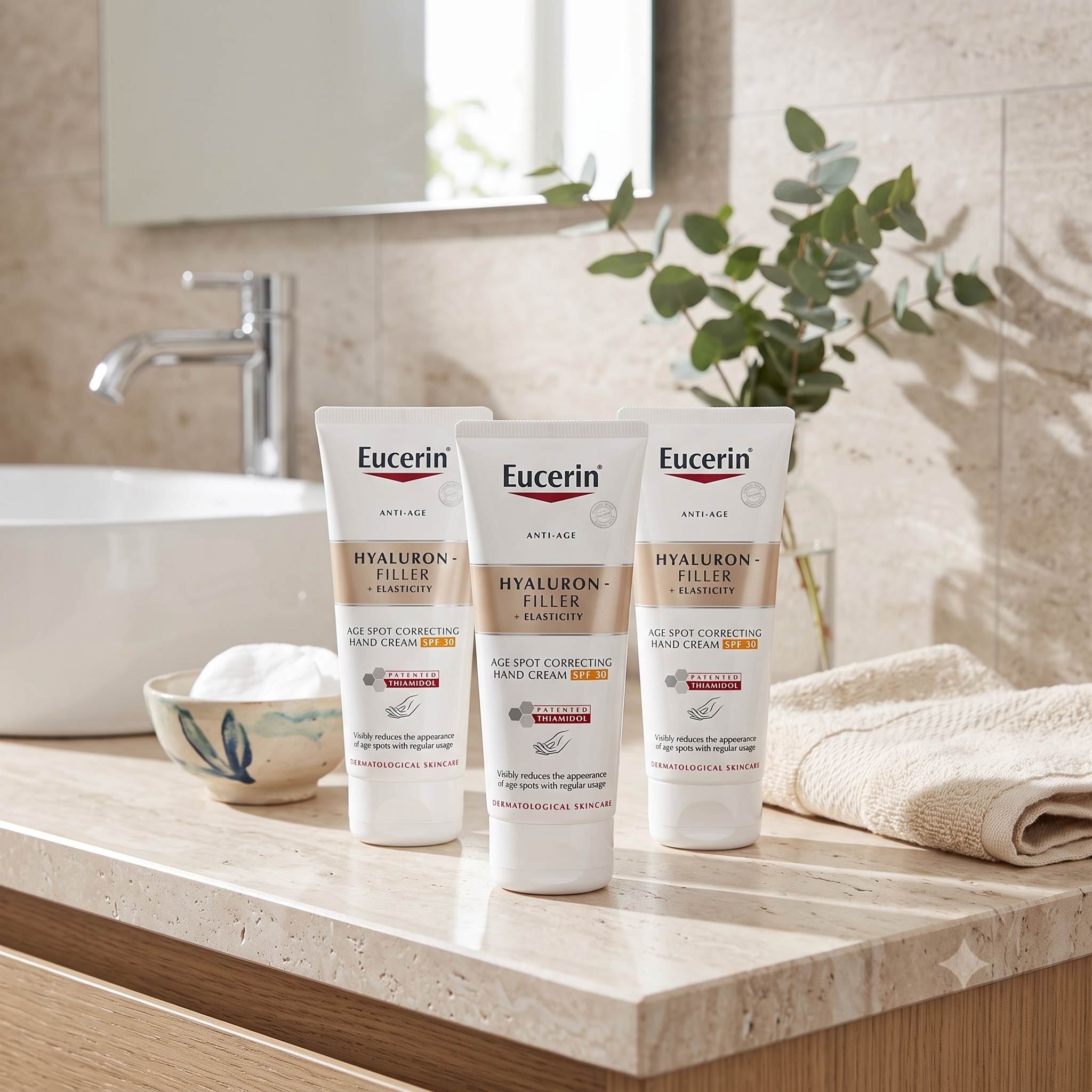 Eucerin Hyaluron-Filler + Elasticity Hand Cream 75 ml 3 stykker