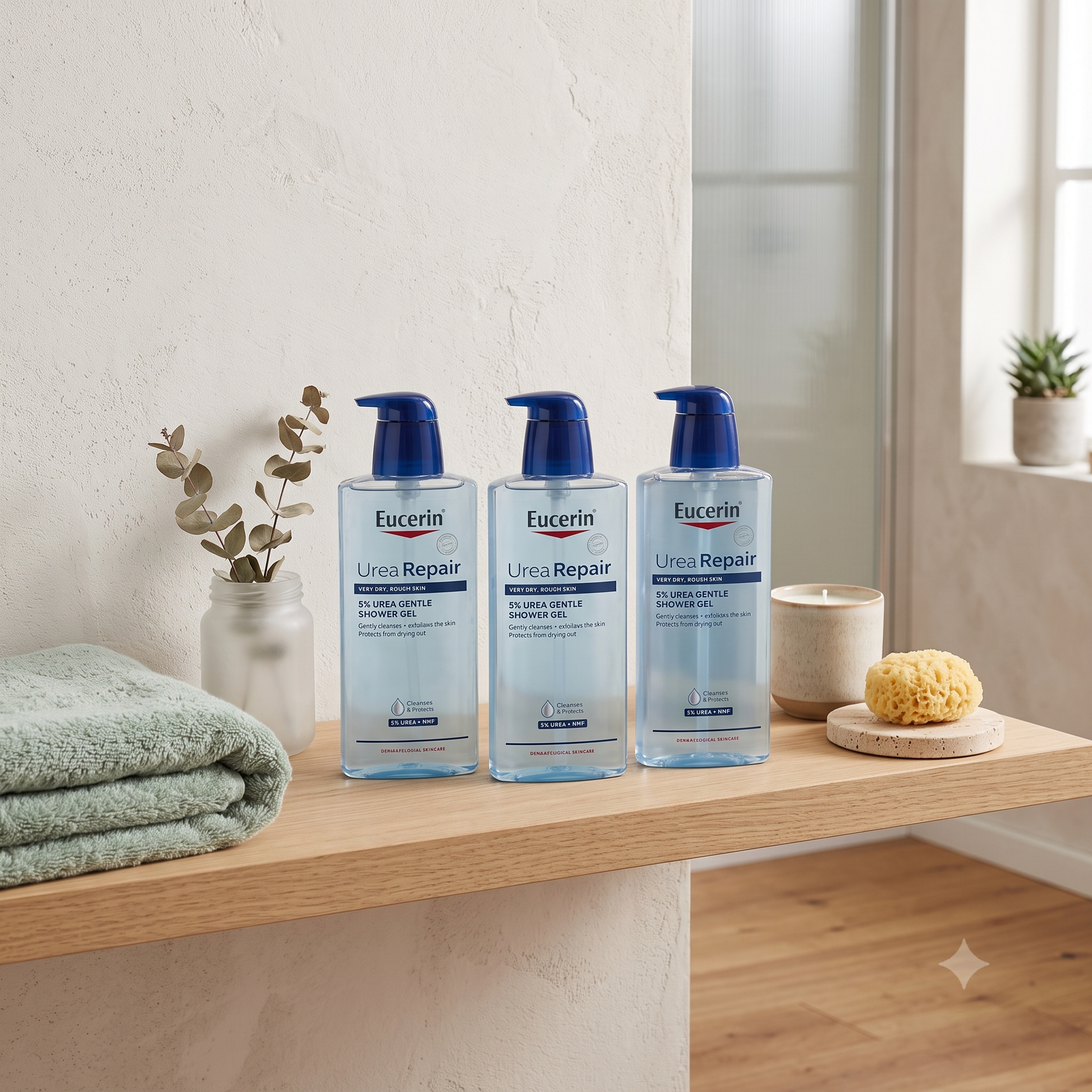 Eucerin UreaRepair 5% Urea Gentle Shower Gel 400 ml 3 stykker