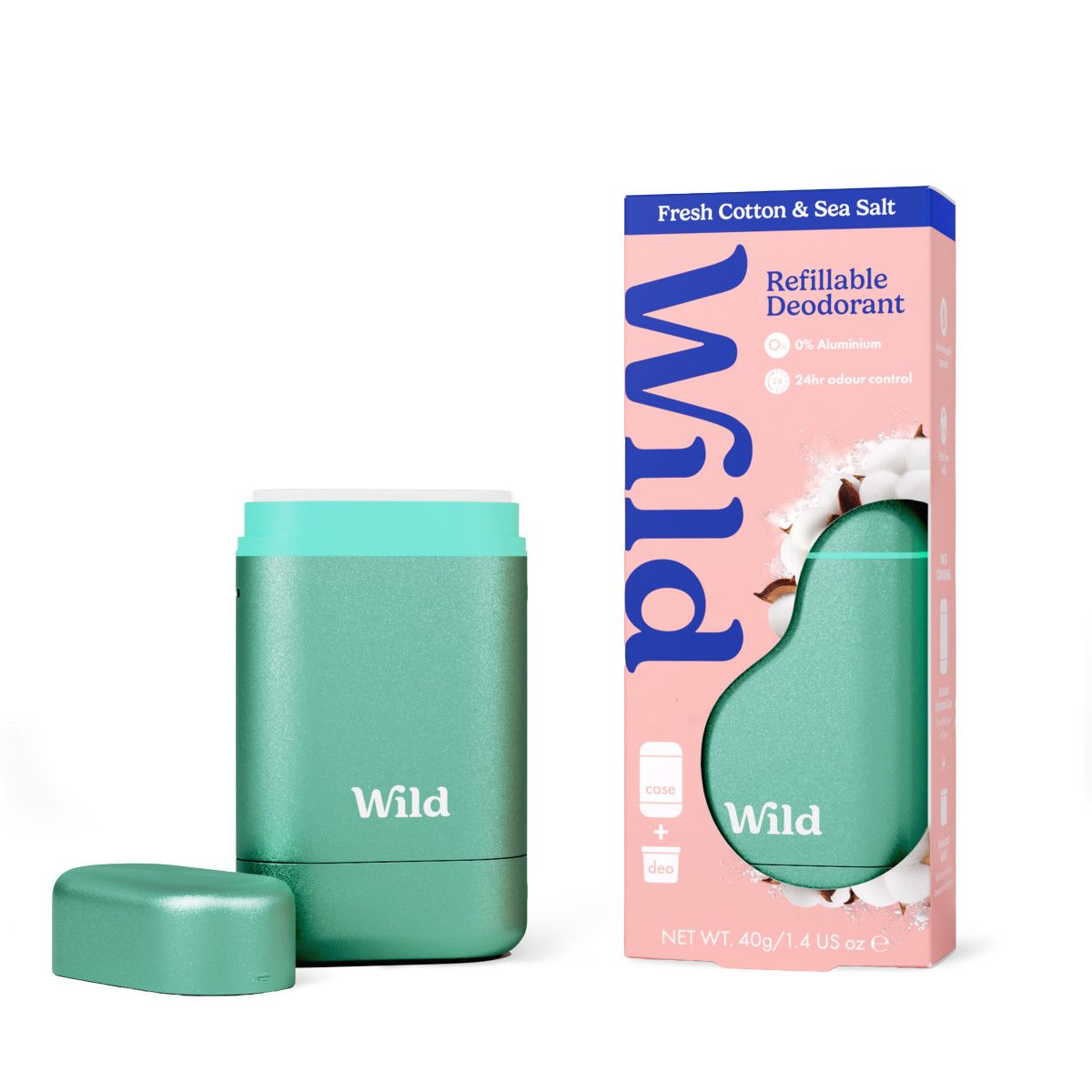 Wild Deodorant Starter Pack Fresh Cotton & Sea Salt 139 g