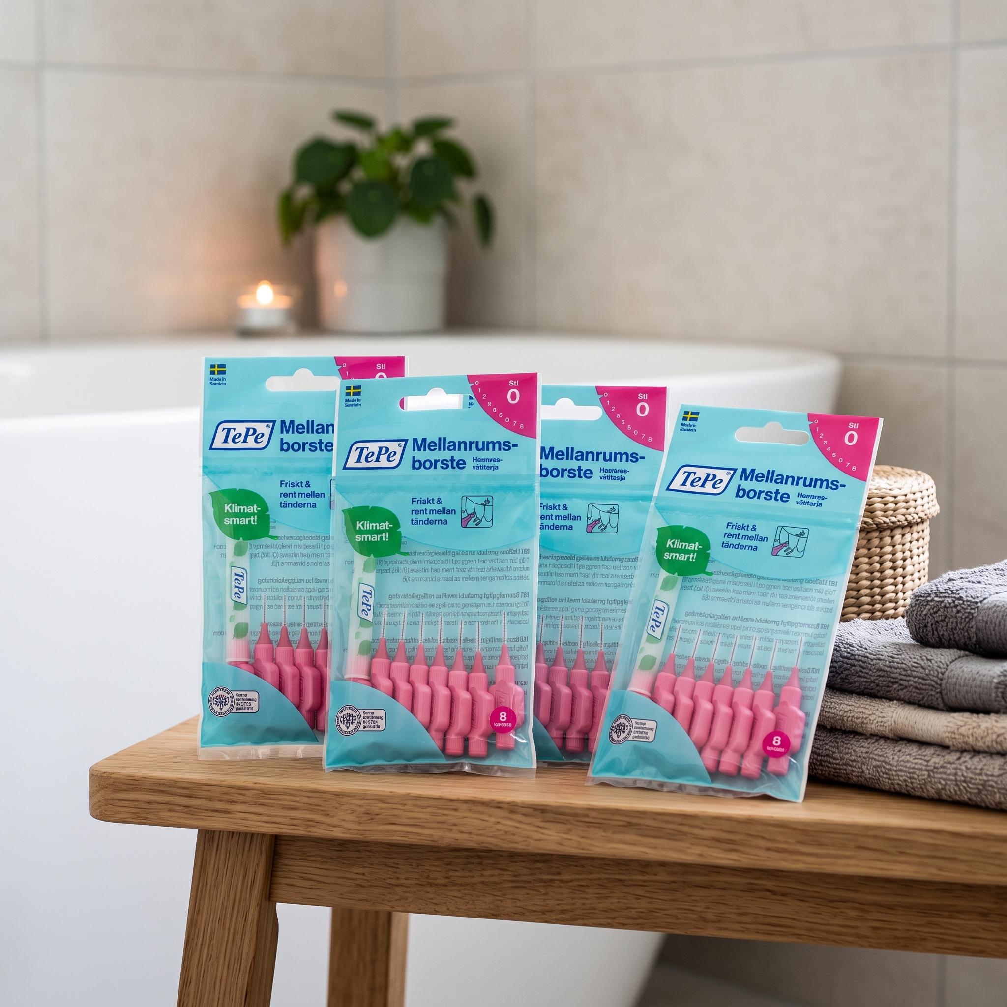 TePe mellomromsbørste 0,4 mm rosa 8 stk 4 stykker