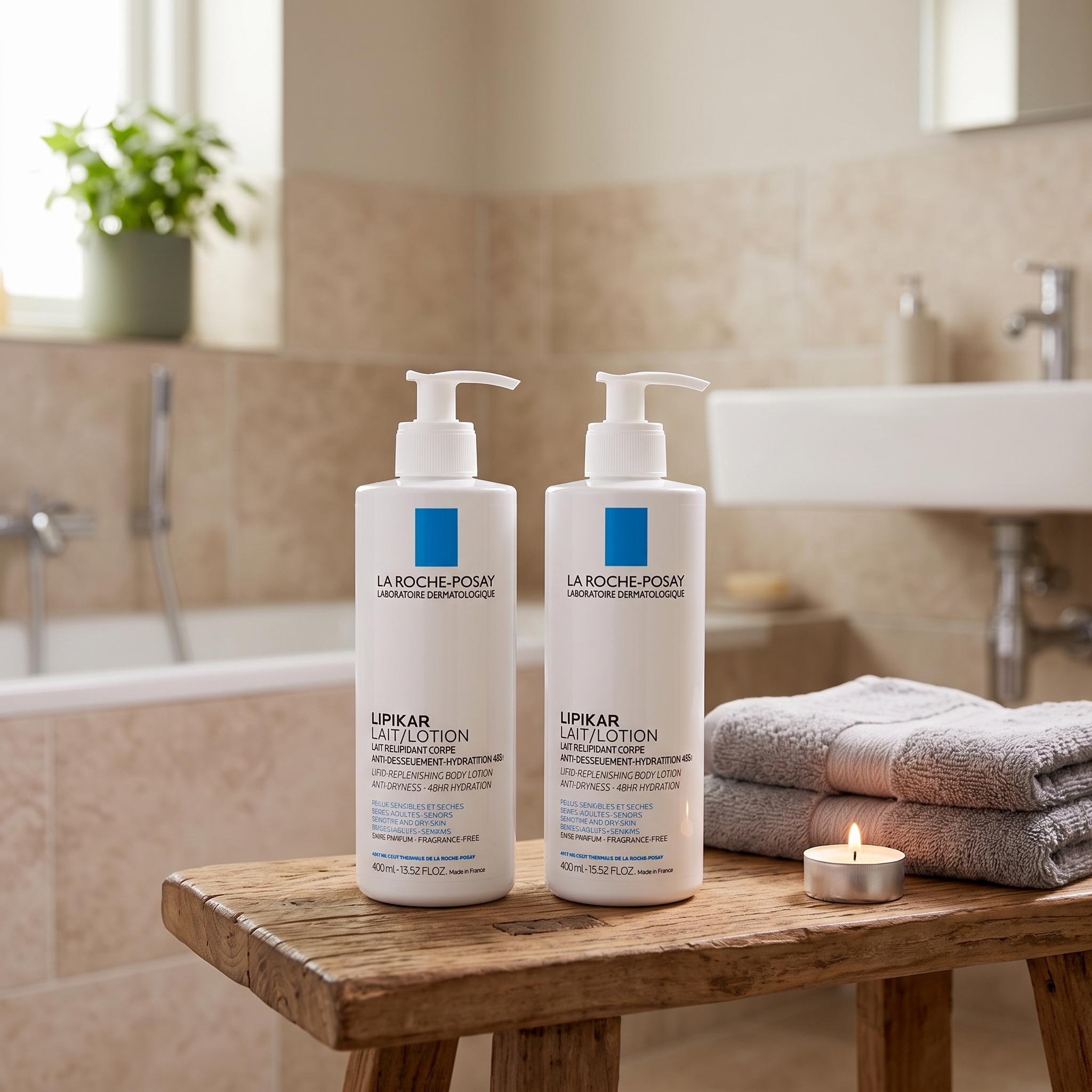 La Roche-Posay Lipikar Lait Uten Parfyme 400 ml 2 stykker
