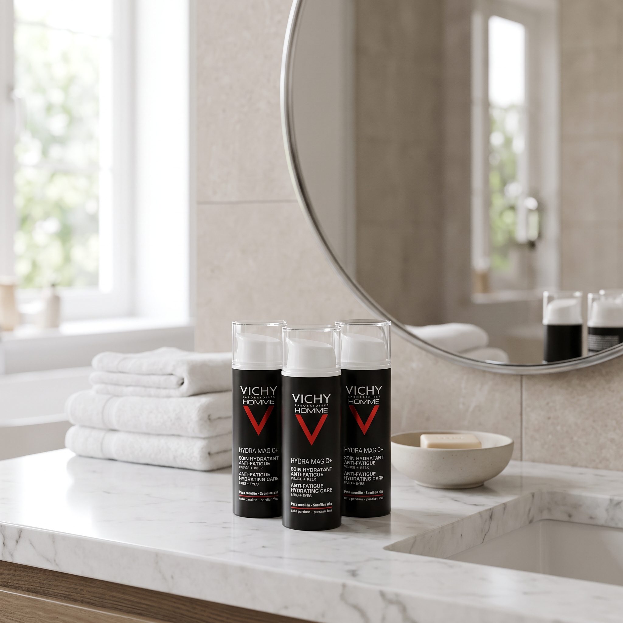 Vichy Homme Hydra Mag C Ansiktskrem 50 ml 3 stykker