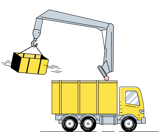 Illustration of container during shipping