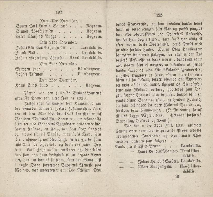 Bilde av et forelesningsreferat fra 1830.