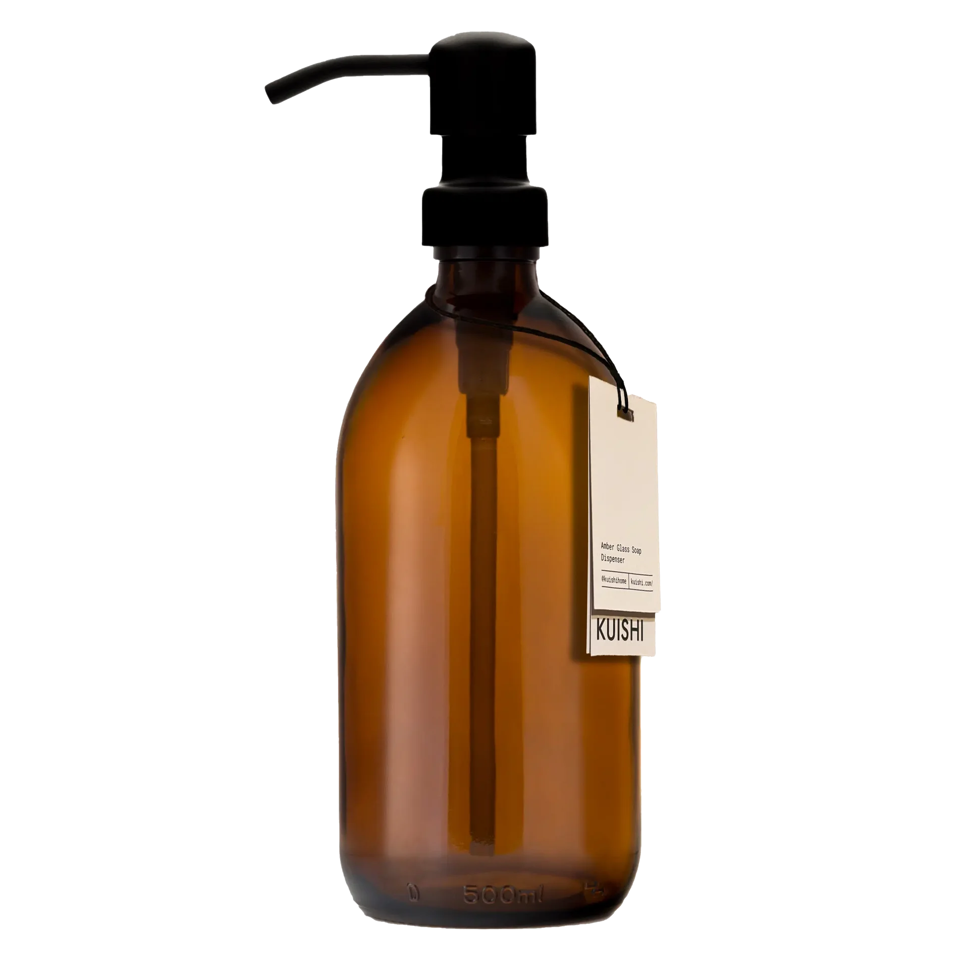 Amber Glass Soap Dispenser With Stainless Steel Pump