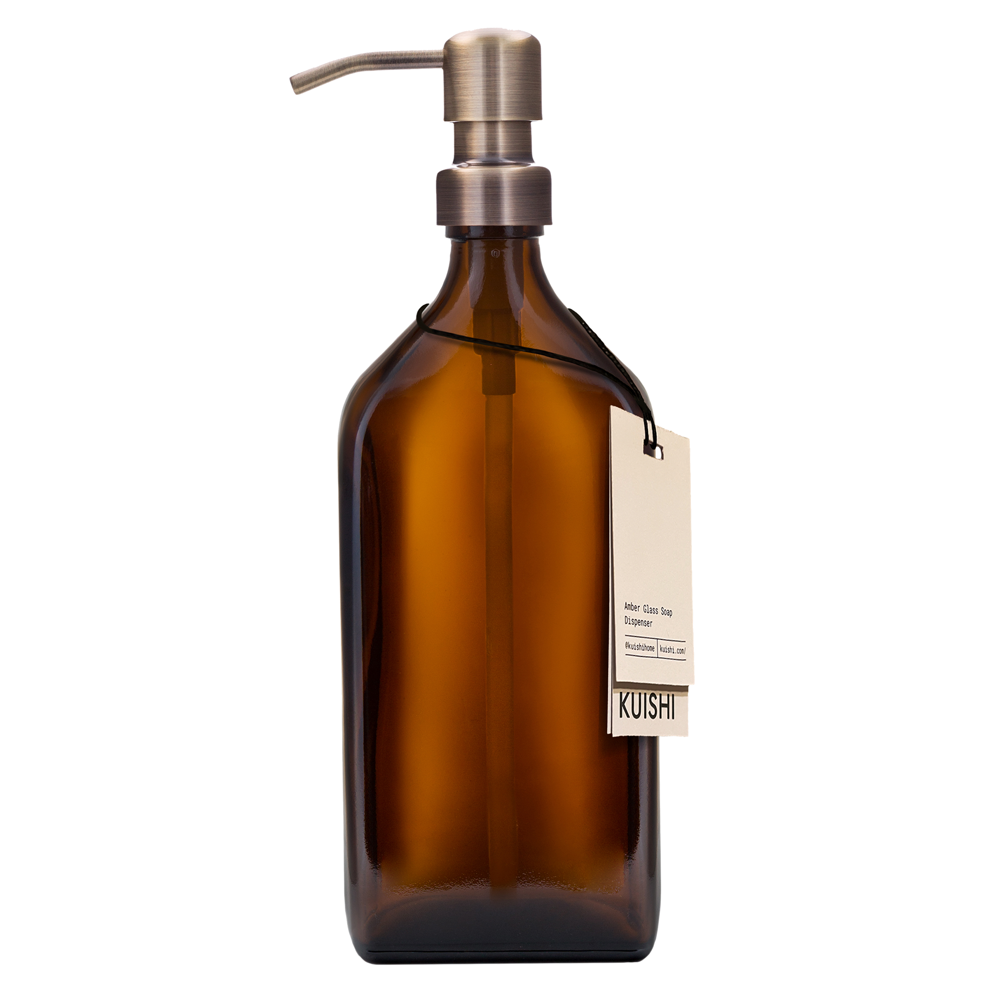Amber Rectangle Dispenser Bottle 200ml with Gold Pump