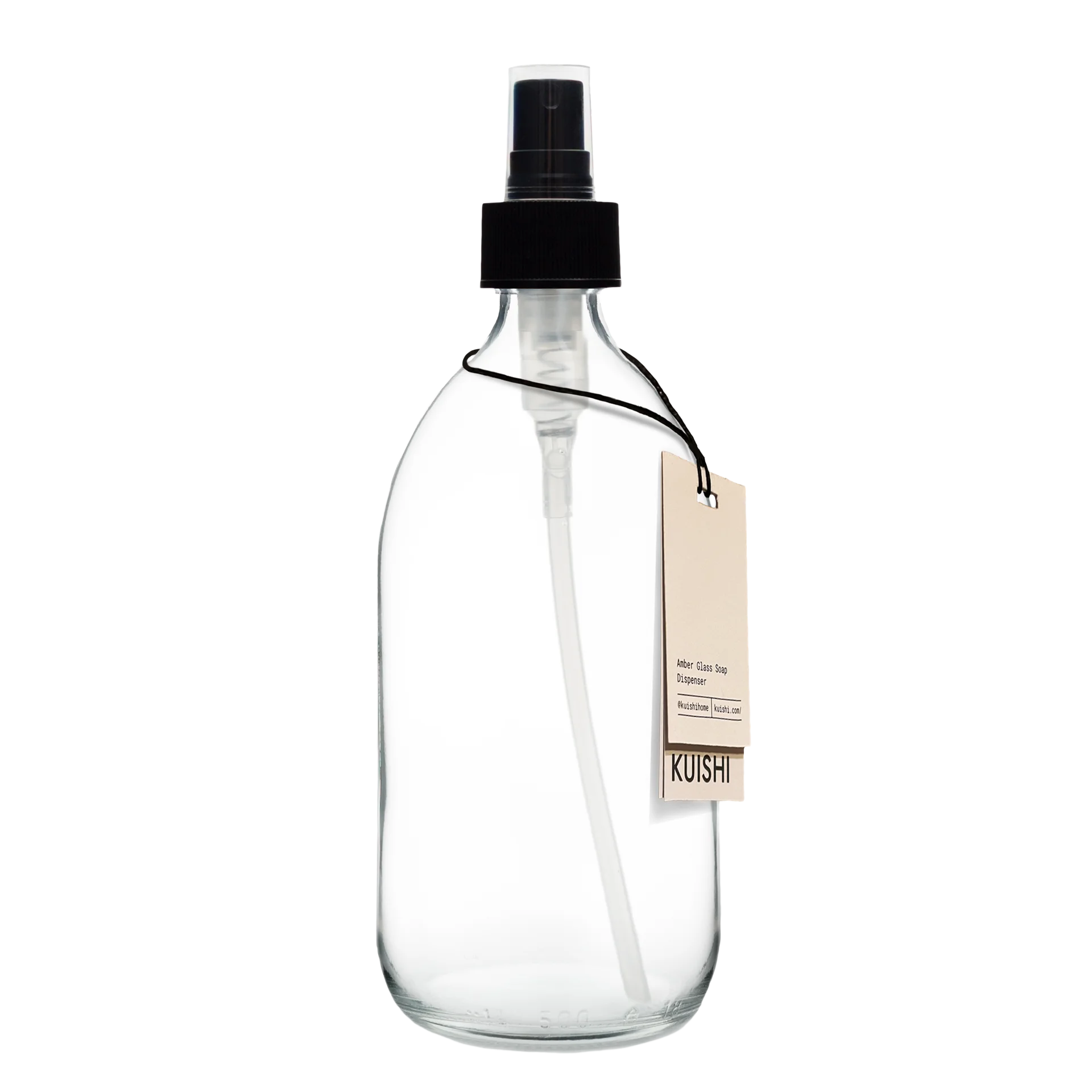 Botella atomizadora de vidrio transparente