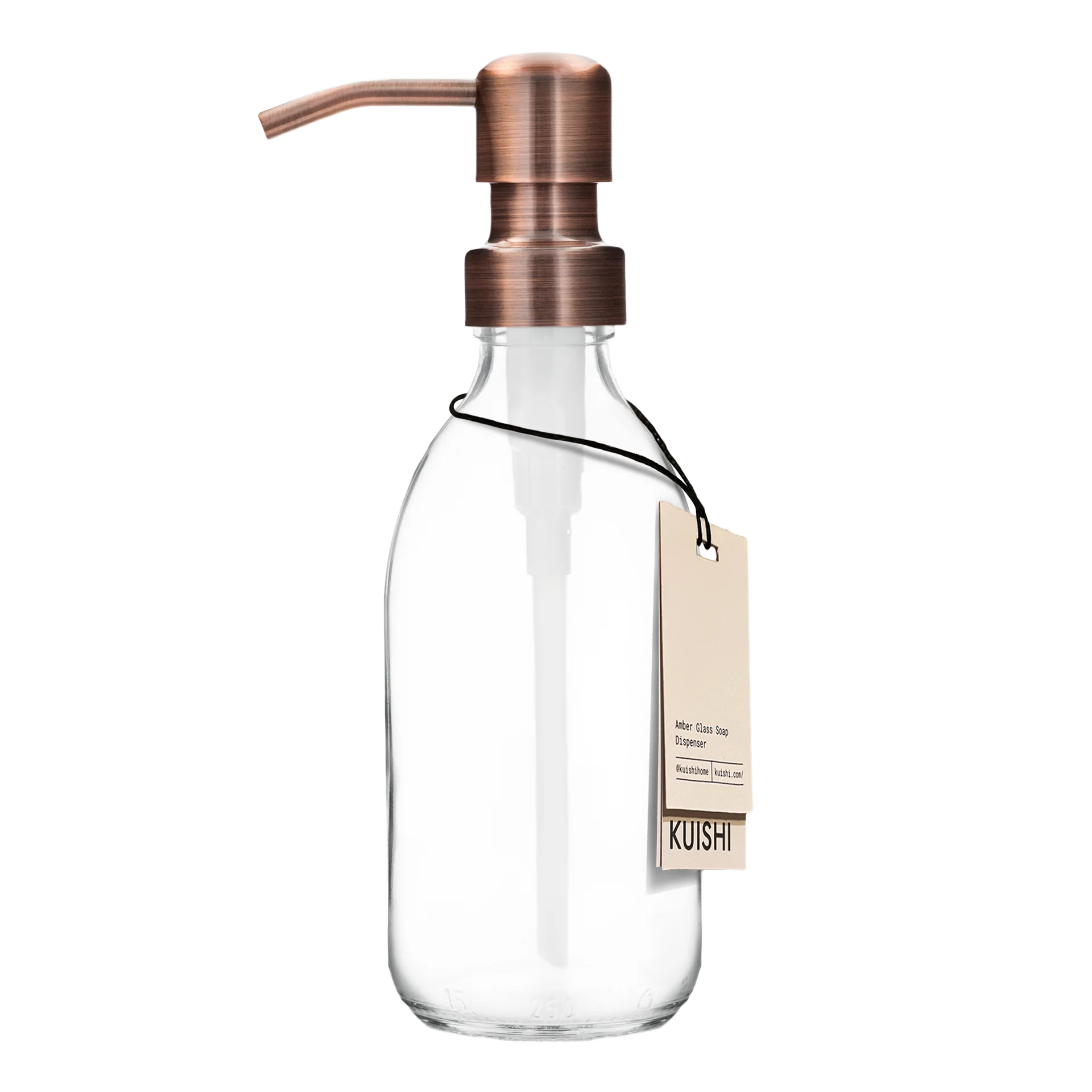Clear Glass Soap Dispenser Bottle 250ml with Bronze Pump