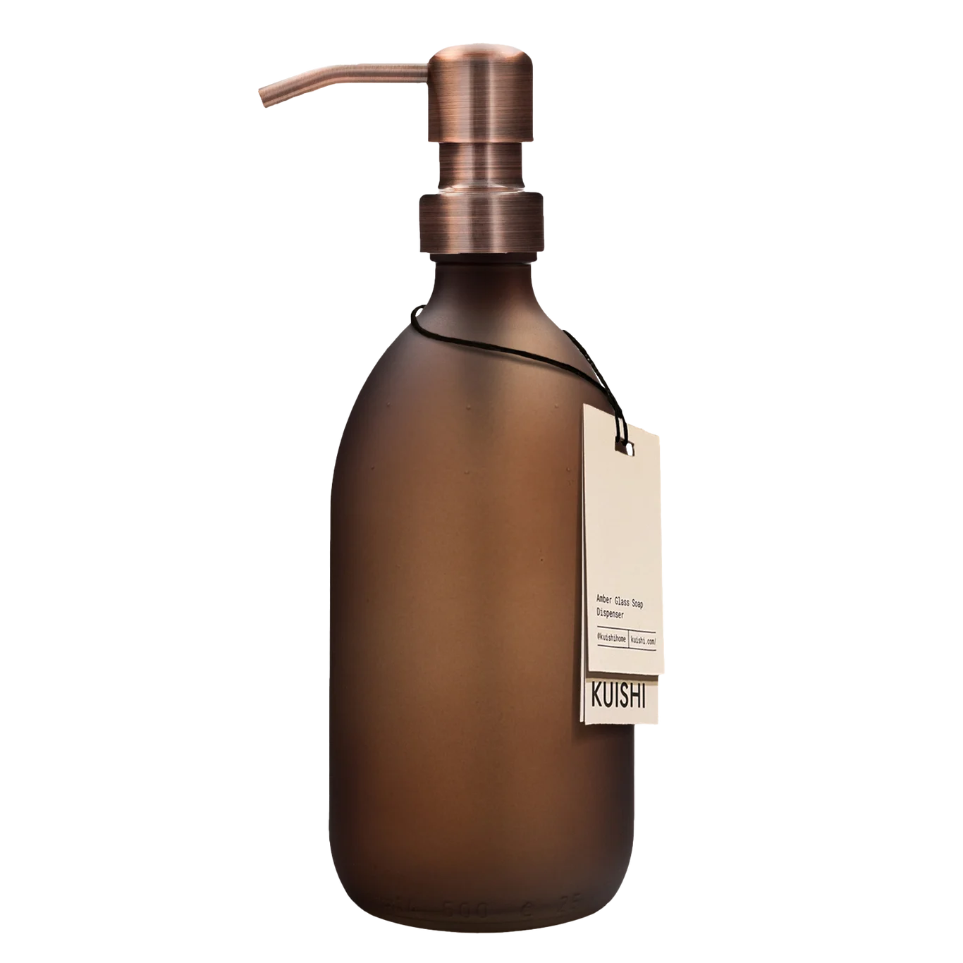 Matte Amber Glass Soap Dispenser Bottle 500ml with Black Pump