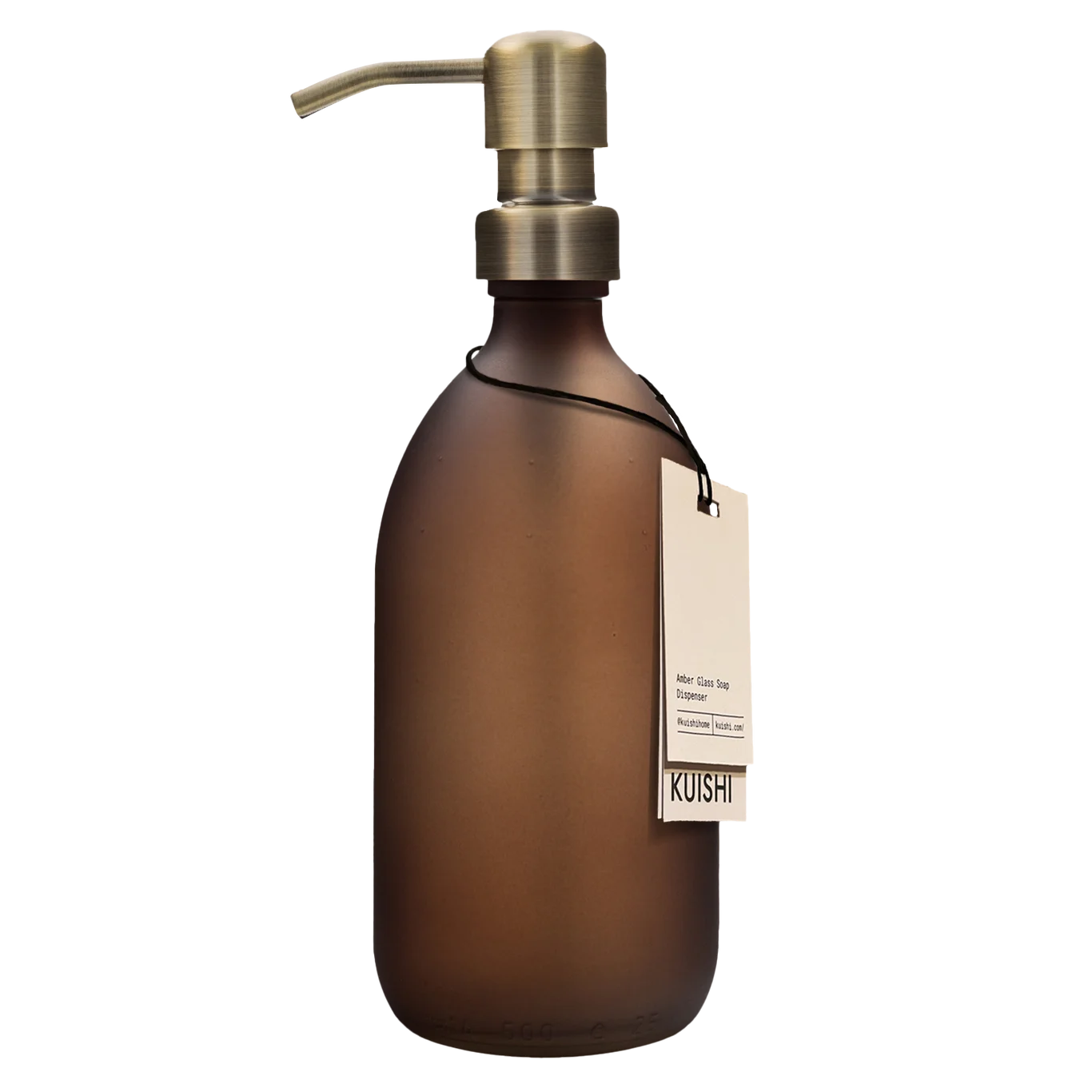 Matte Amber Glass Soap Dispenser Bottle 500ml with Gold Pump