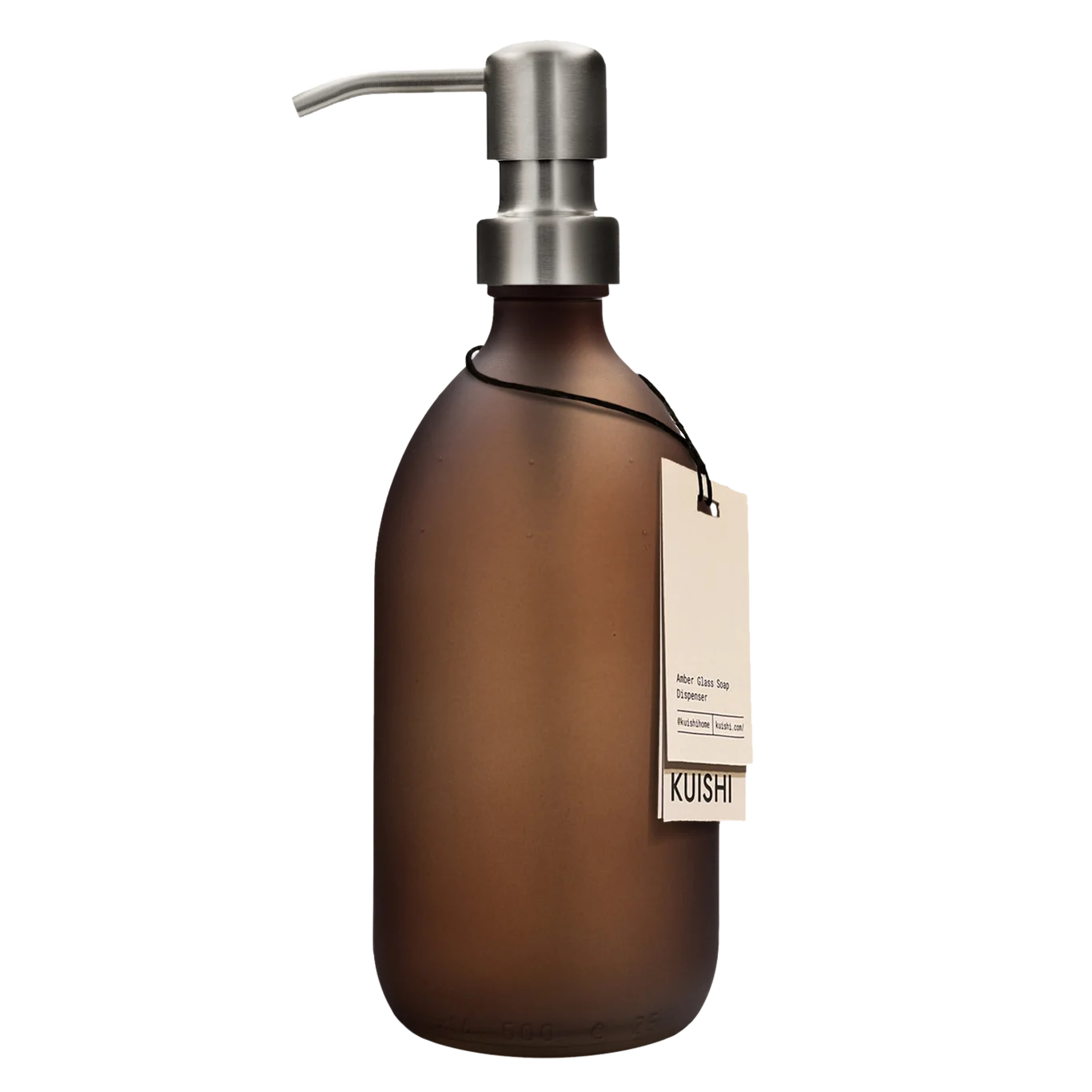 Matte Amber Glass Soap Dispenser Bottle 500ml with Silver Pump