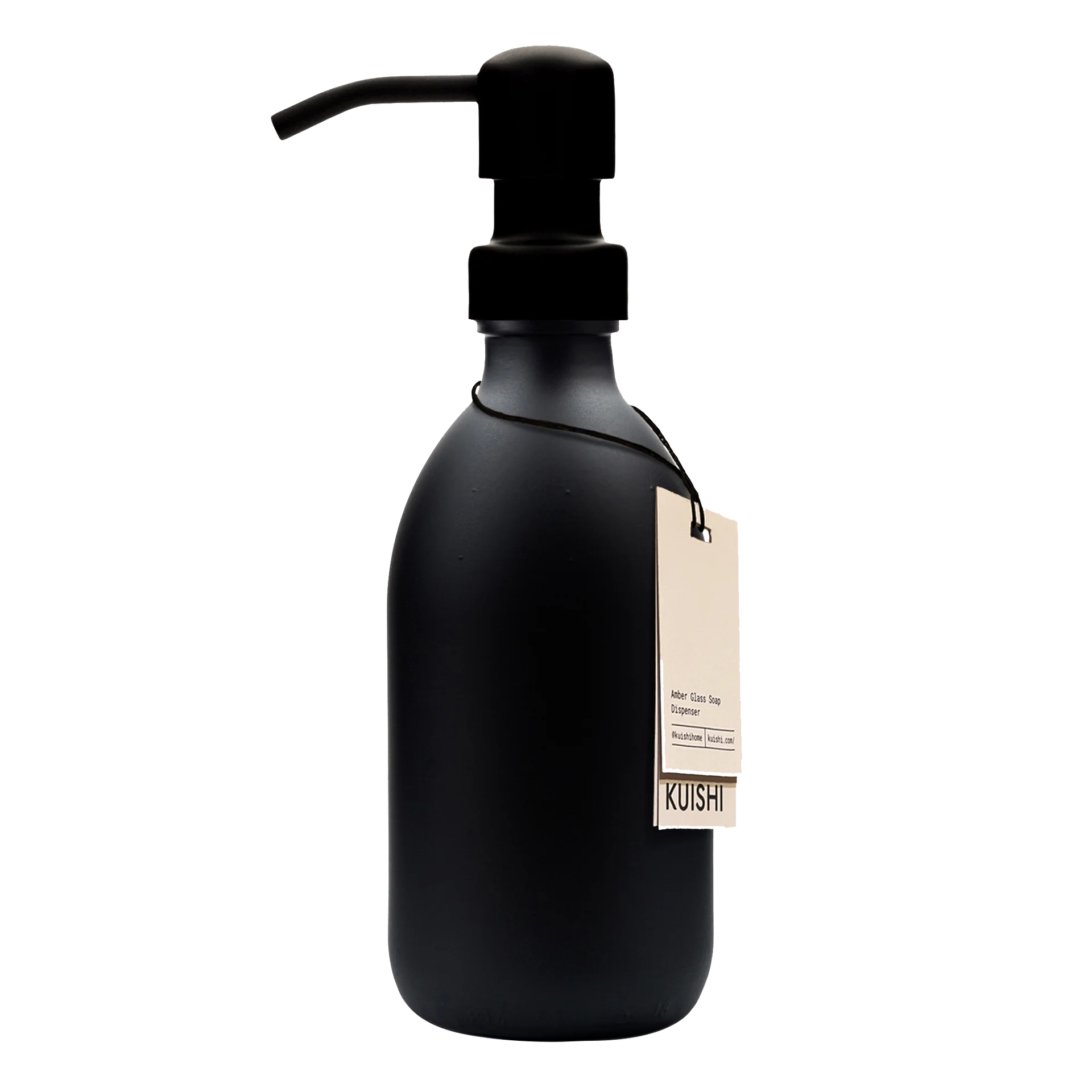Seifenspender aus schwarzem Glas 250 ml mit schwarzer Pumpe