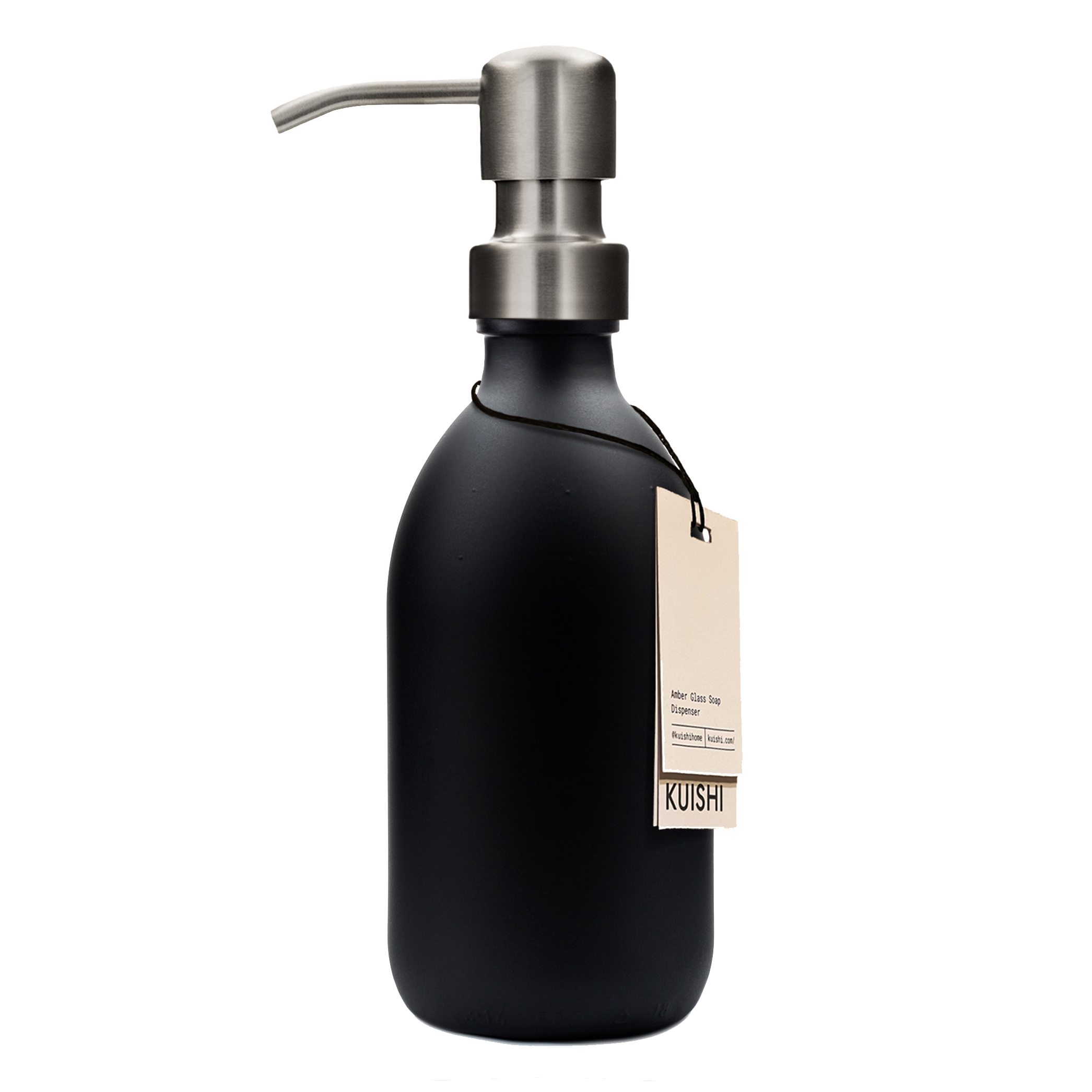 Matte Black Glass Soap Dispenser 250ml with Silver Pump