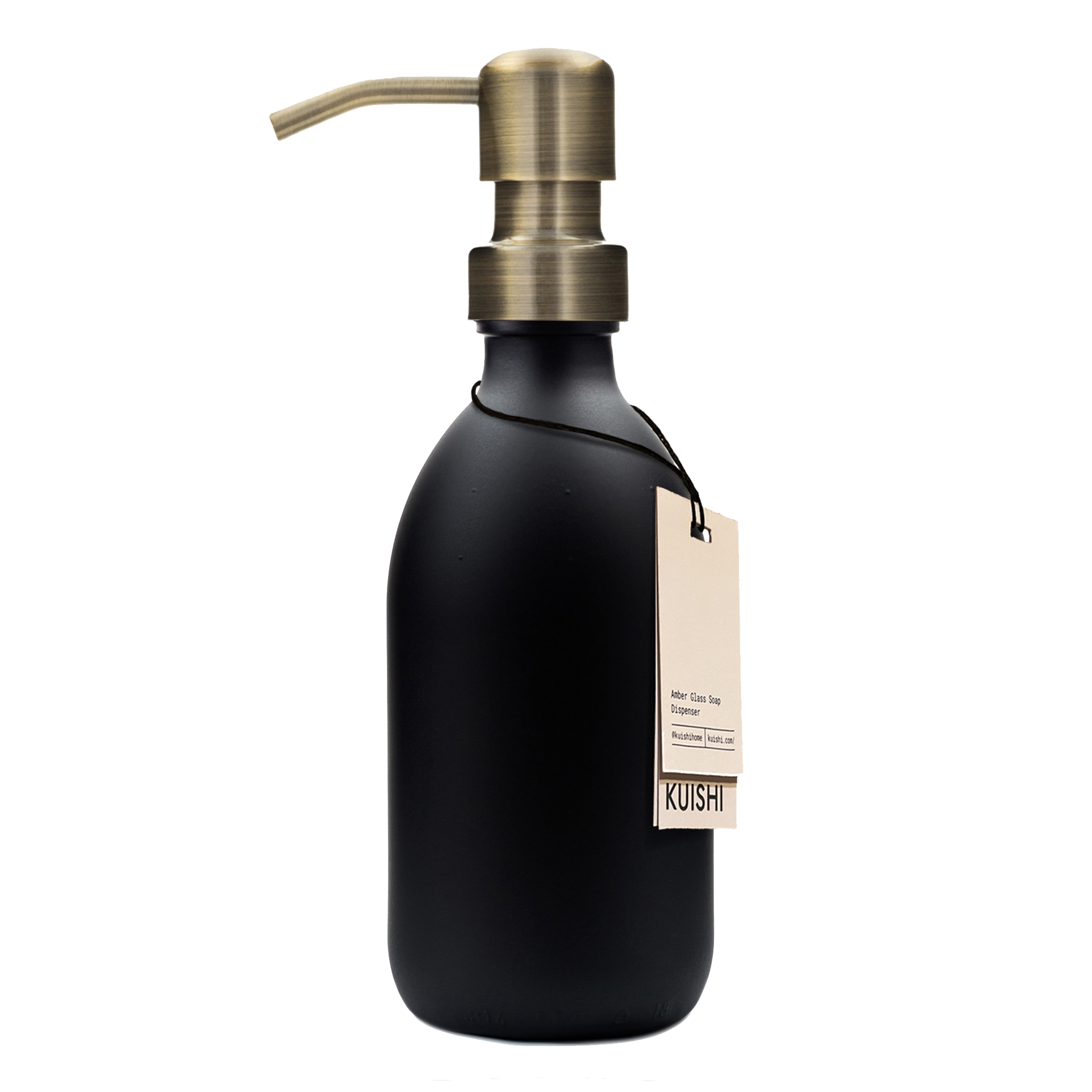 Matte Black Glass Soap Dispenser 250ml with Gold Pump