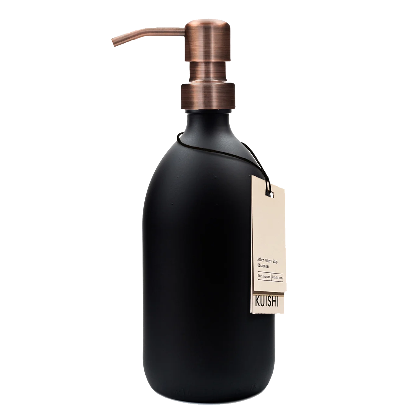 Matte Black Glass Soap Dispenser 500ml with Bronze Pump