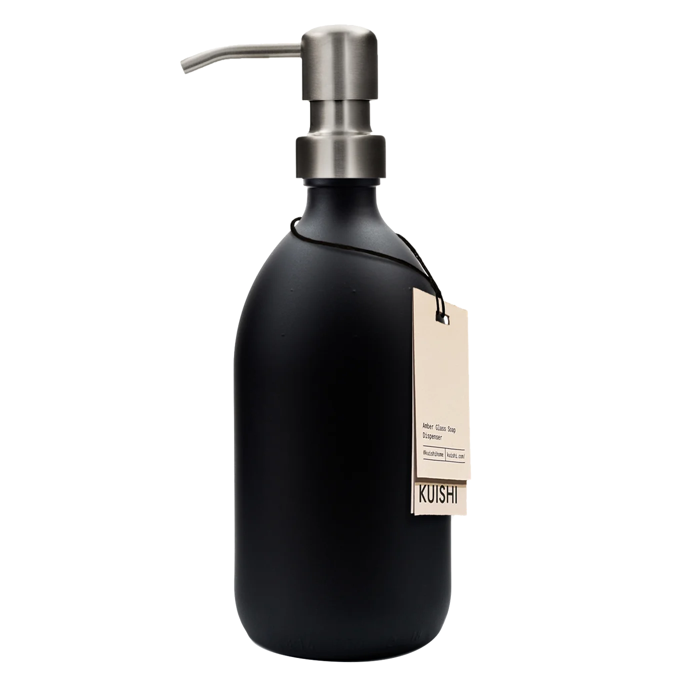 Matte Black Glass Soap Dispenser 500ml with Silver Pump