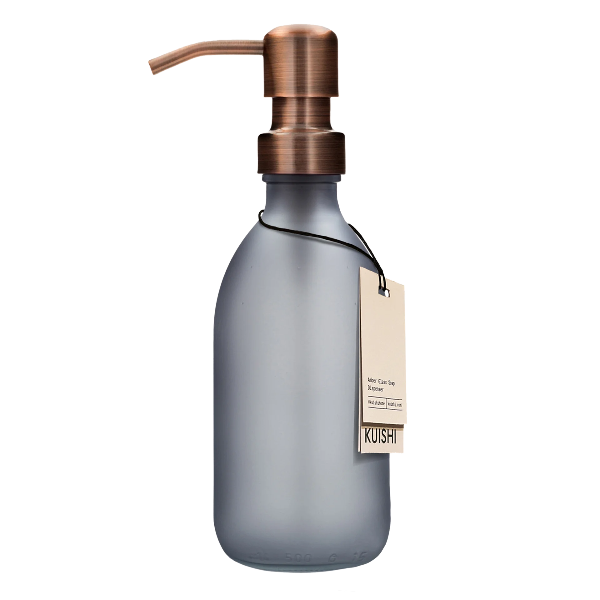 Matte Grey Glass Soap Dispenser Bottle 250ml with Bronze Pump