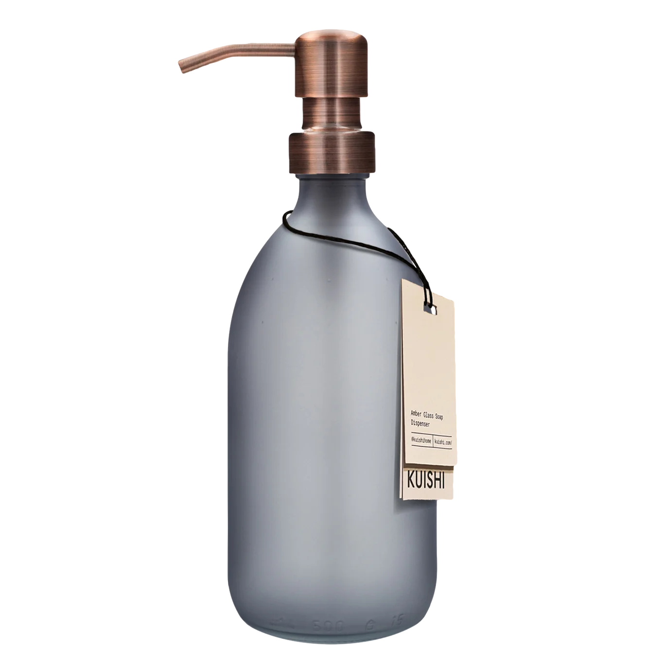 Matte Grey Glass Soap Dispenser Bottle 500ml with Bronze Pump