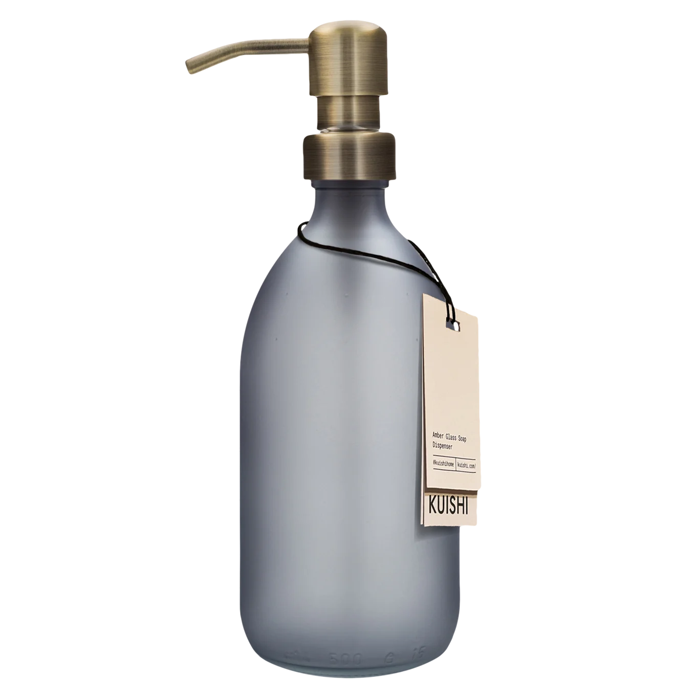 Matte Grey Glass Soap Dispenser Bottle 500ml with Gold Pump