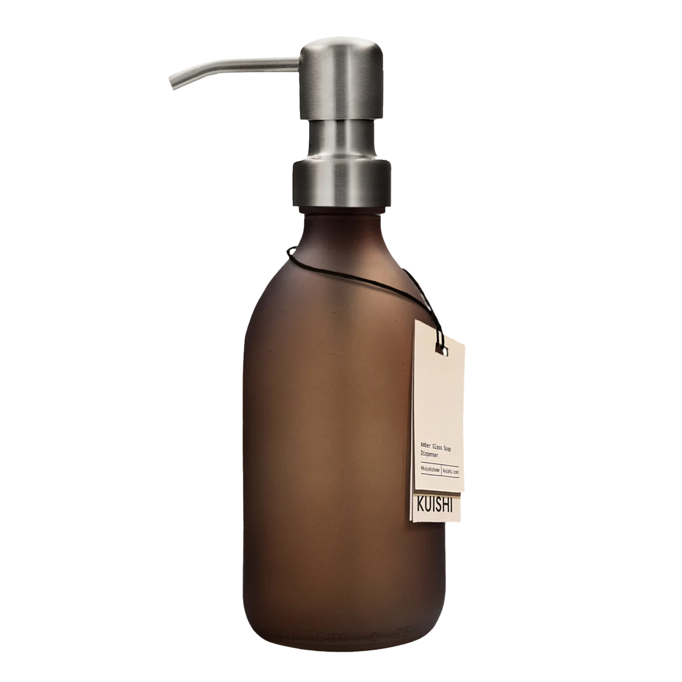 Matte Amber Glass Soap Dispenser Bottle 250ml with Silver Pump