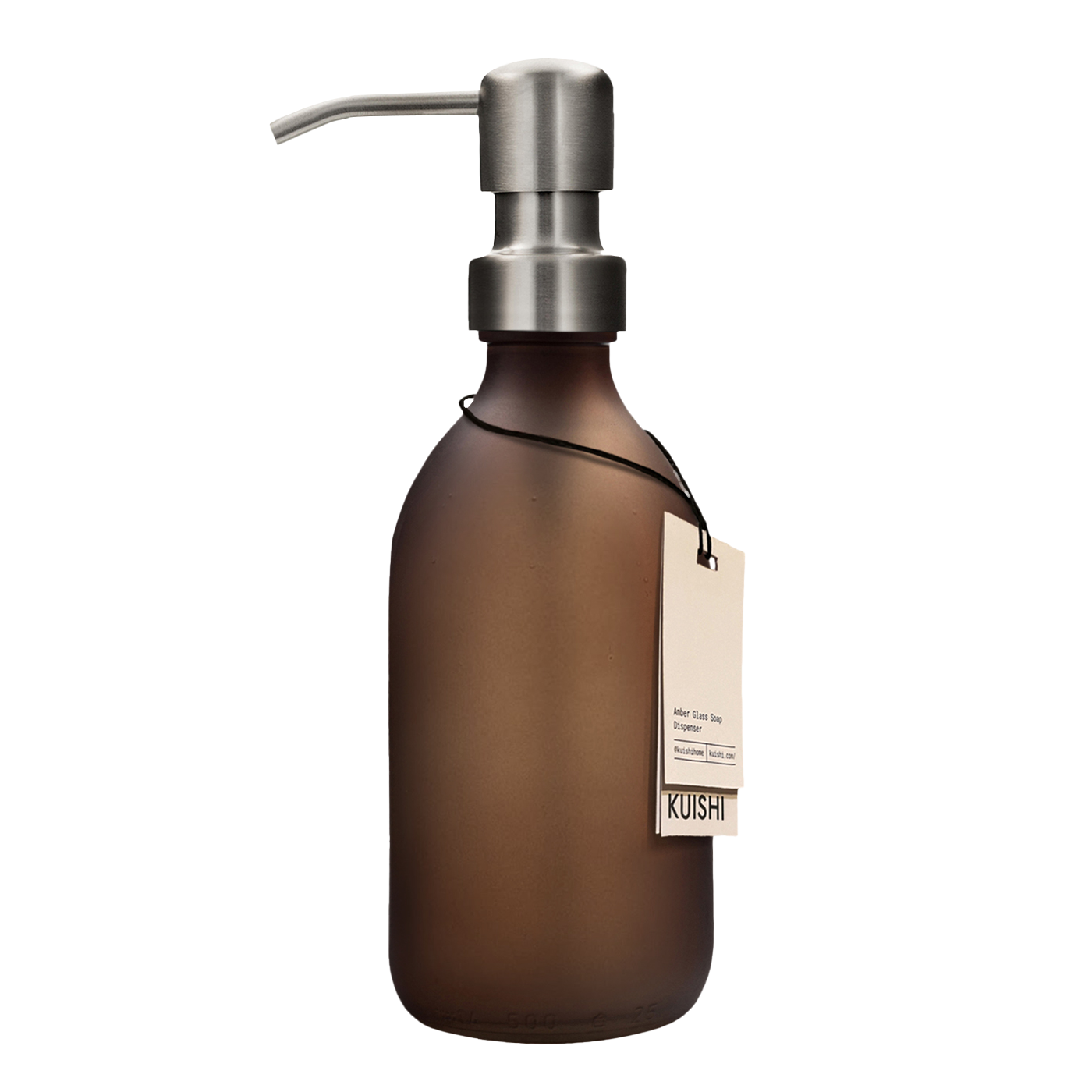 Matte Amber Glass Soap Dispenser Bottle 250ml with Silver Pump