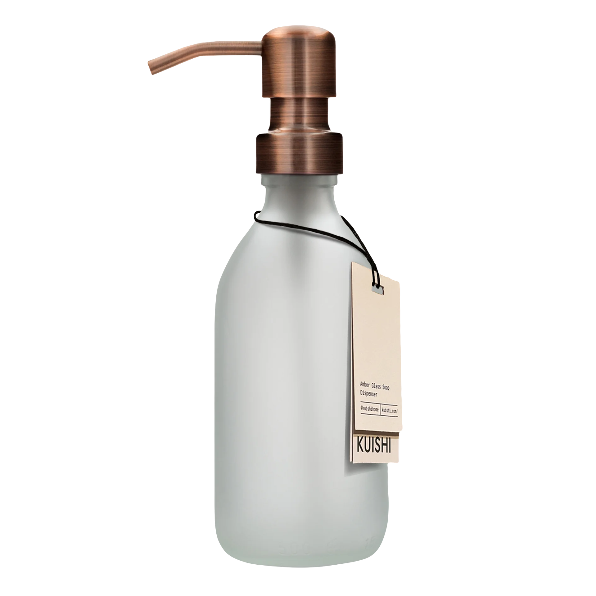 White Frosted Glass Soap Dispenser 250ml Bottle with Bronze Pump