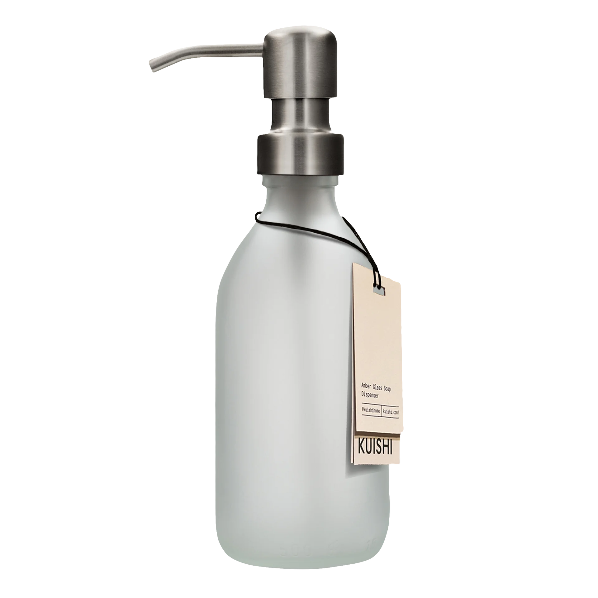 White Frosted Glass Soap Dispenser 250ml Bottle with Silver Pump