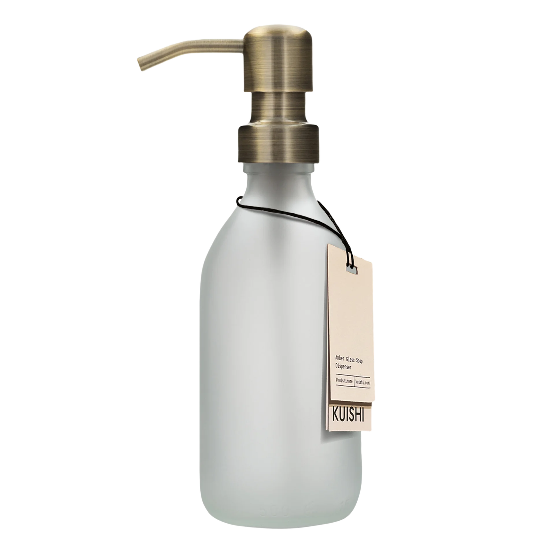 White Frosted Glass Soap Dispenser 250ml Bottle with Gold Pump