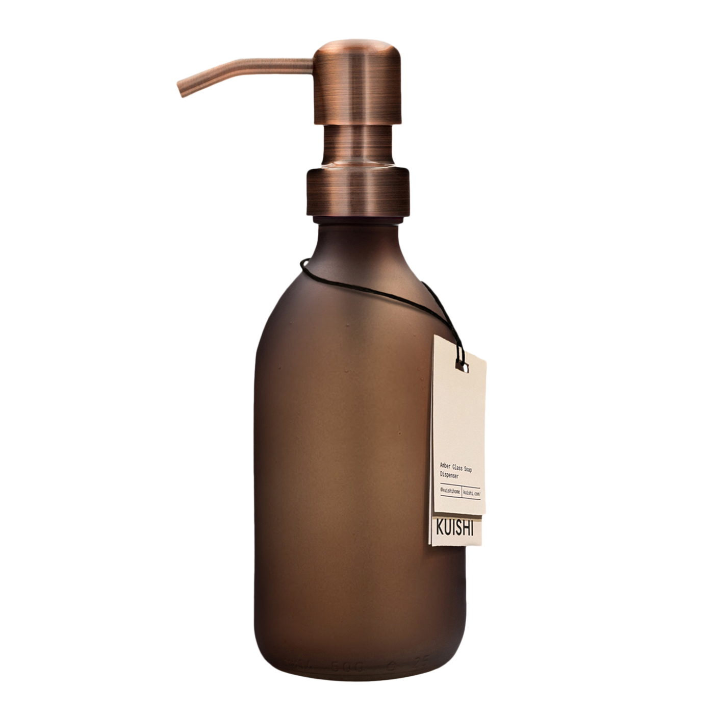 Matte Amber Glass Soap Dispenser Bottle 250ml with Bronze Pump