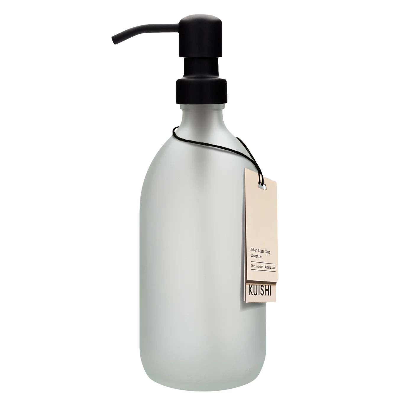 White Frosted Glass Soap Dispenser 500ml Bottle with Black Pump
