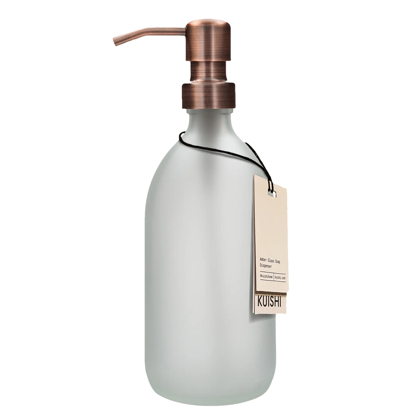 White Frosted Glass Soap Dispenser 500ml Bottle with Bronze Pump
