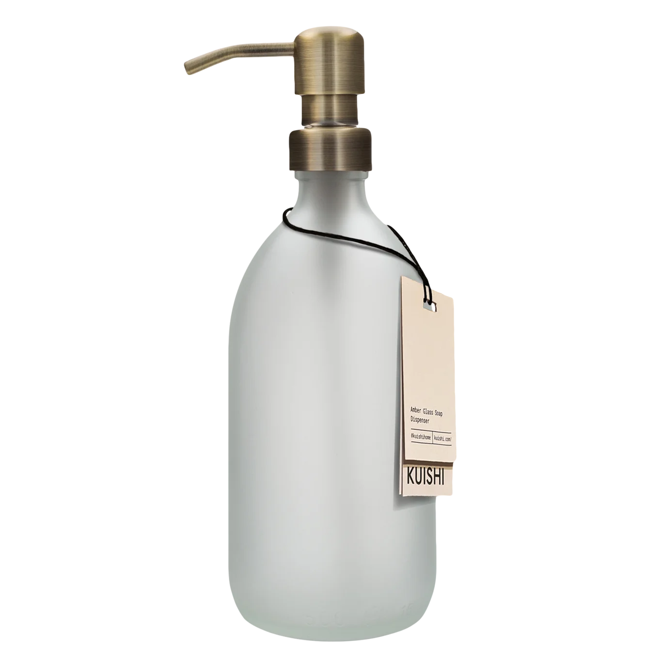 White Frosted Glass Soap Dispenser 500ml Bottle with Gold Pump