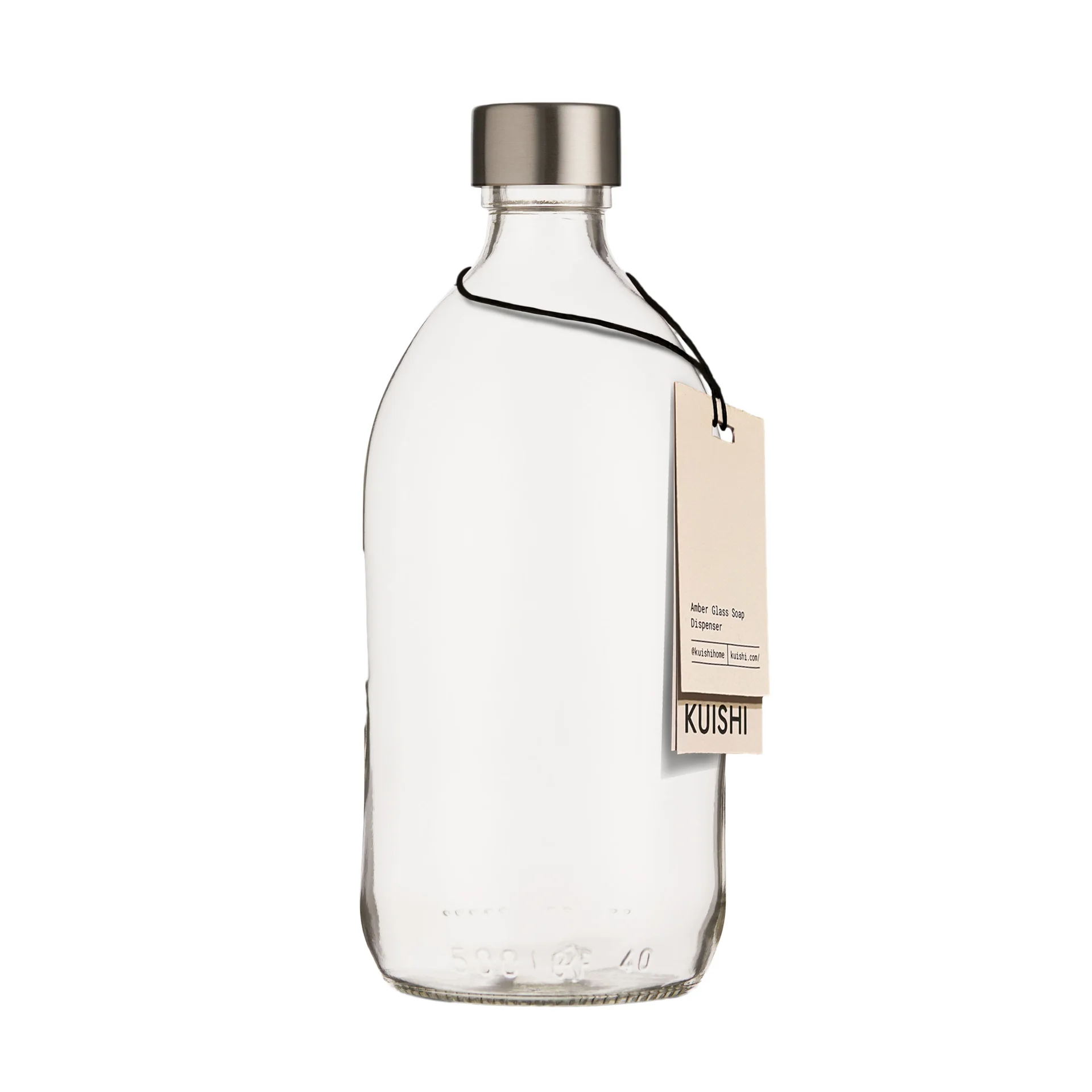 Clear Glass Bottle Screw Top 500ml Silver