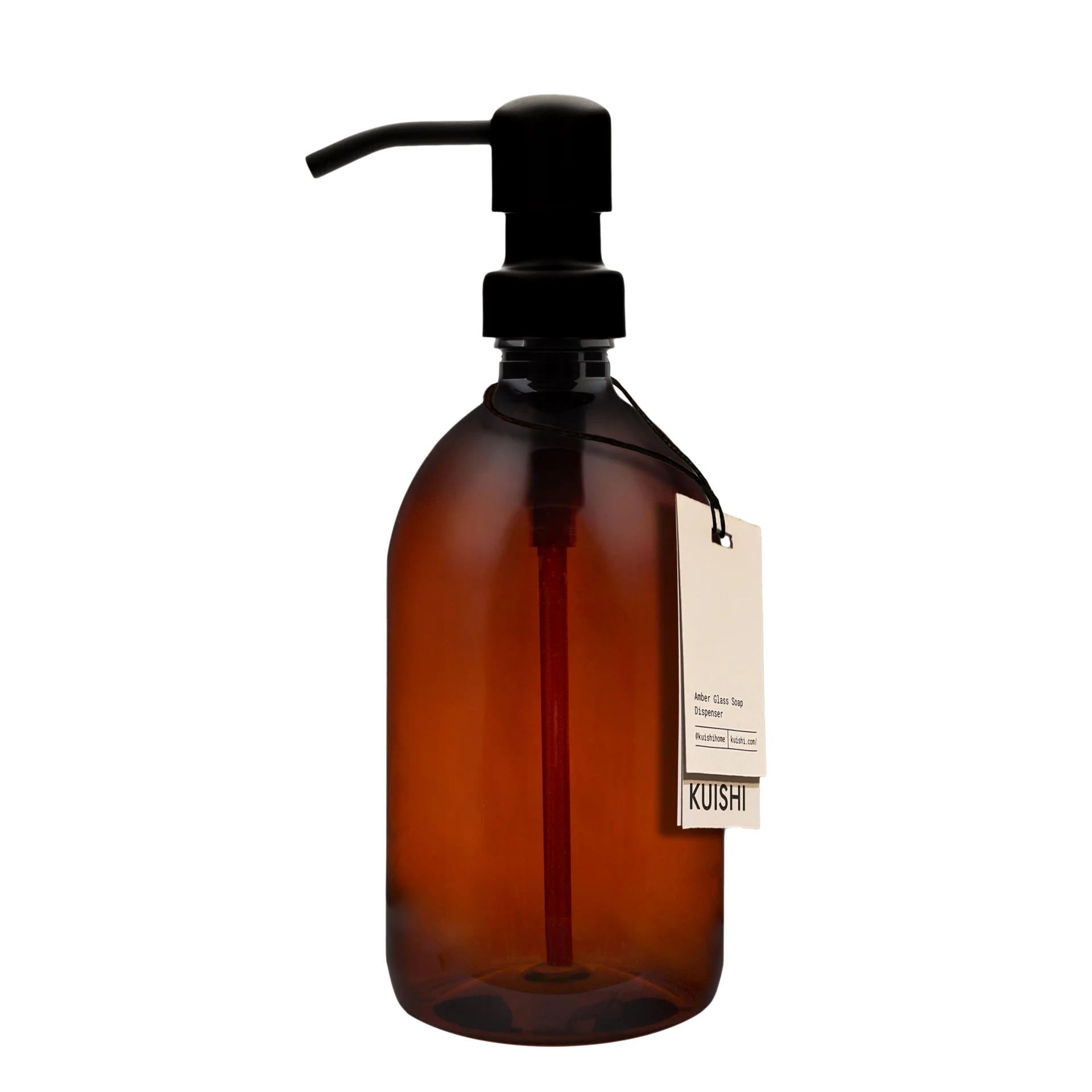 Amber Plastic Soap Dispenser with Stainless Steel Pump