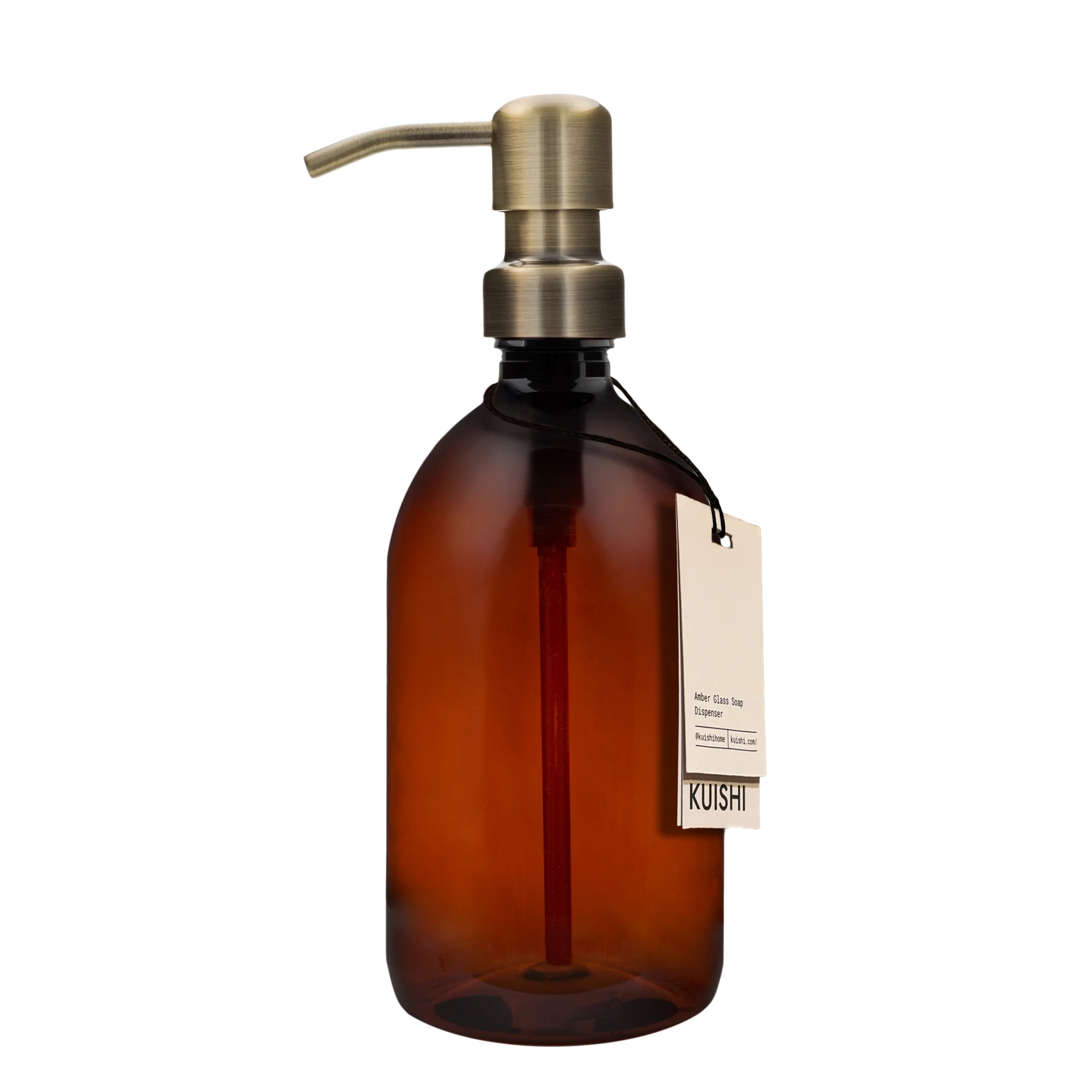 Amber Plastic Soap Dispenser with Stainless Steel Pump 500ml Gold