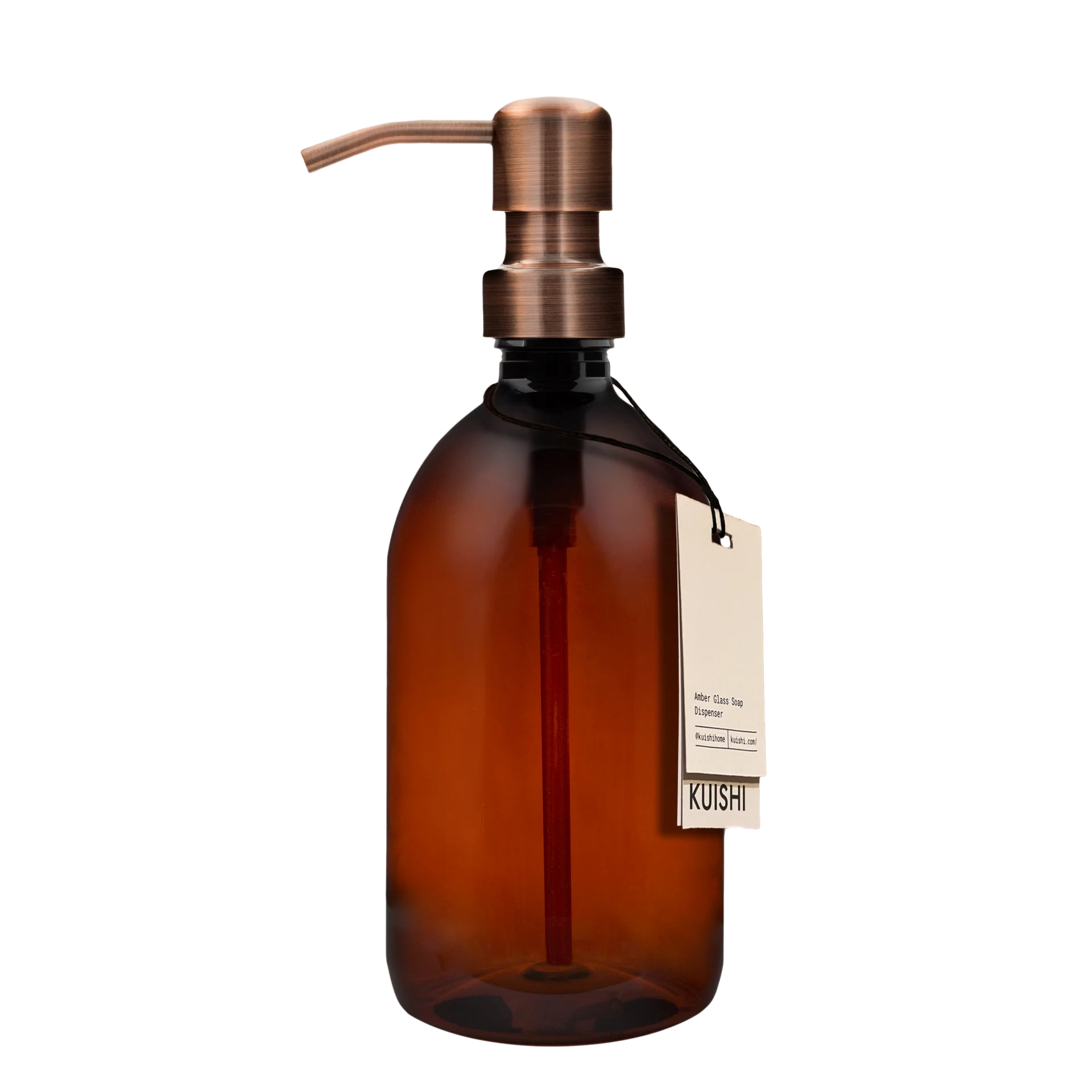 Amber Plastic Soap Dispenser with Stainless Steel Pump 500ml Bronze