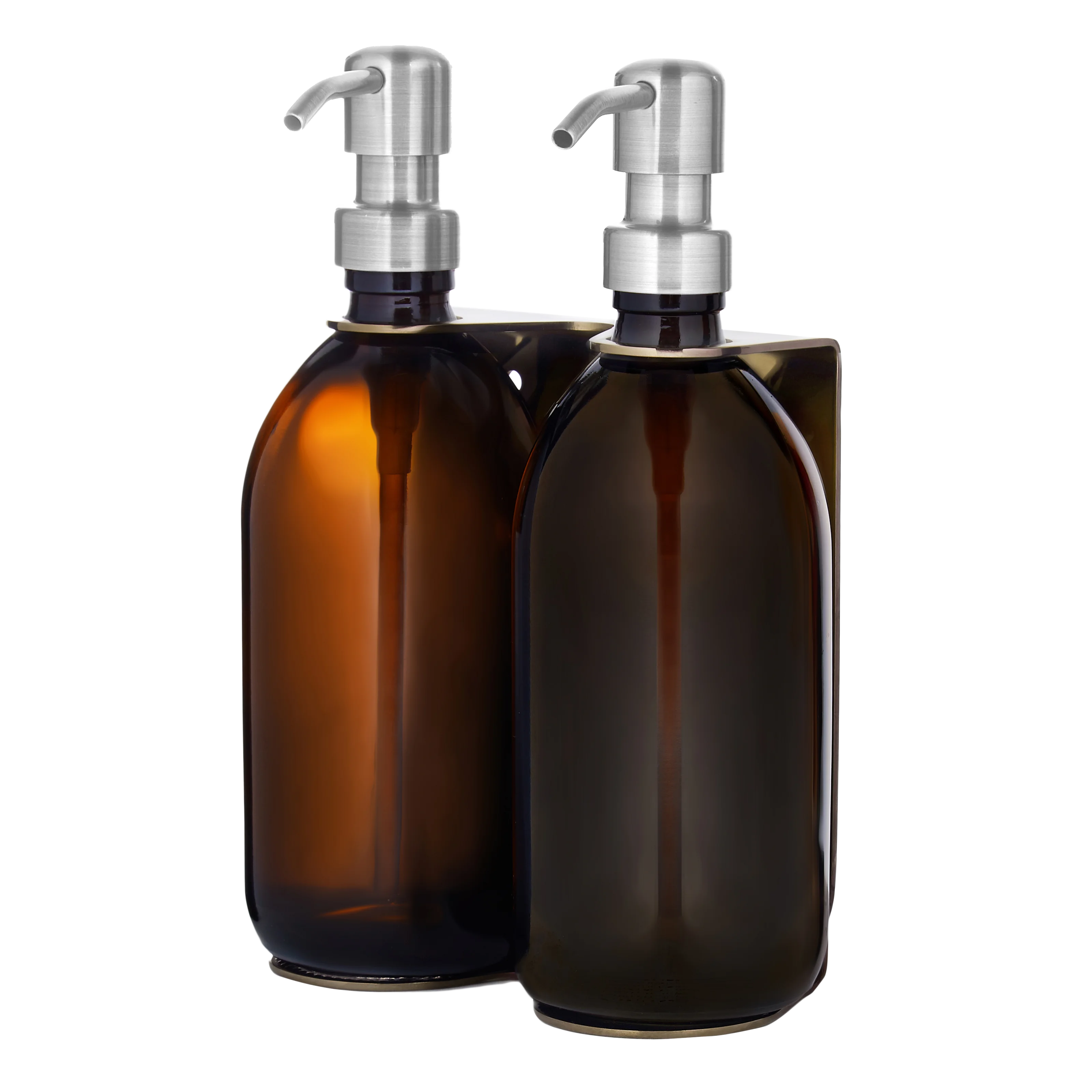 Gold Double Wall Mounted Soap Dispenser 250ml Silver