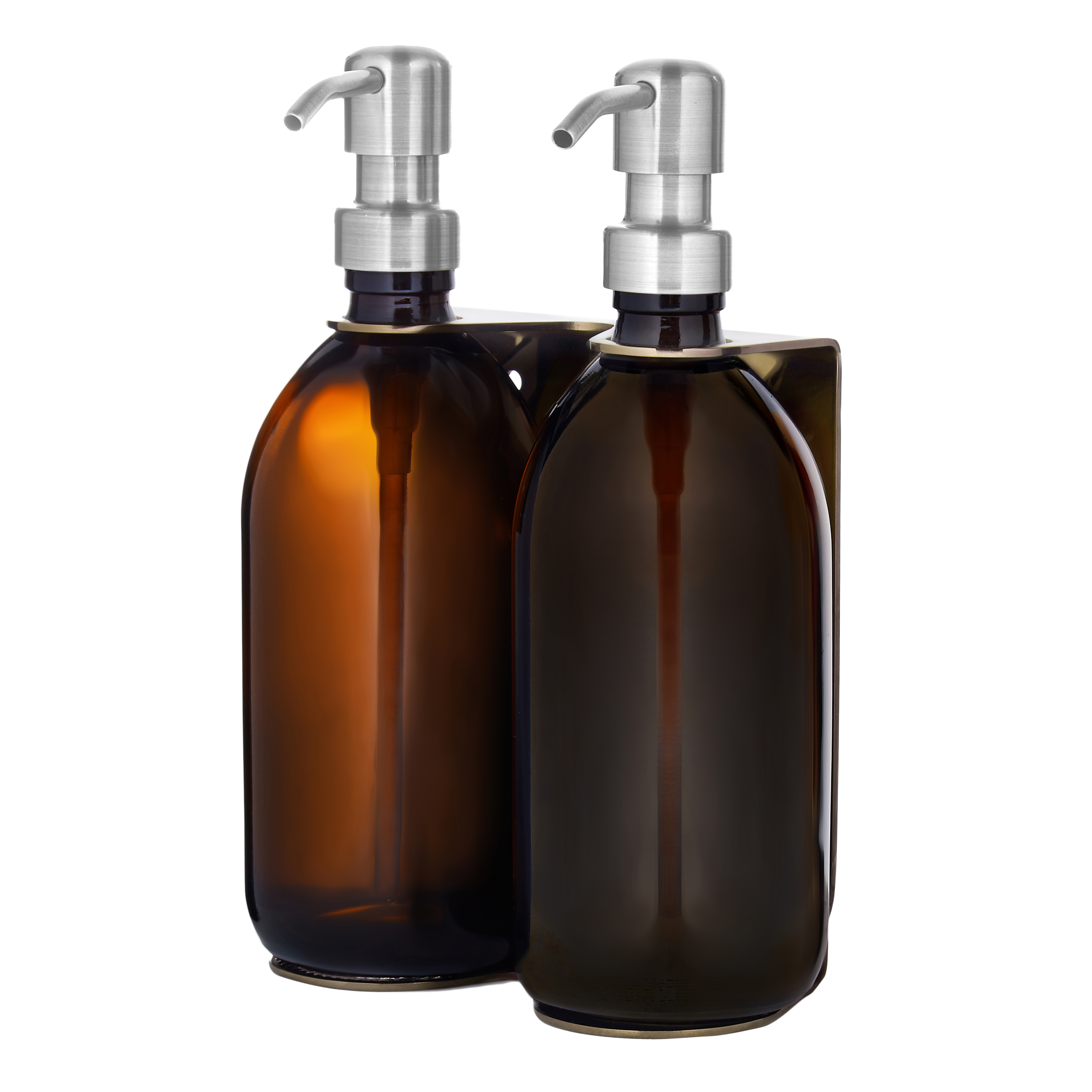 Gold Double Wall Mounted Soap Dispenser 250ml Silver