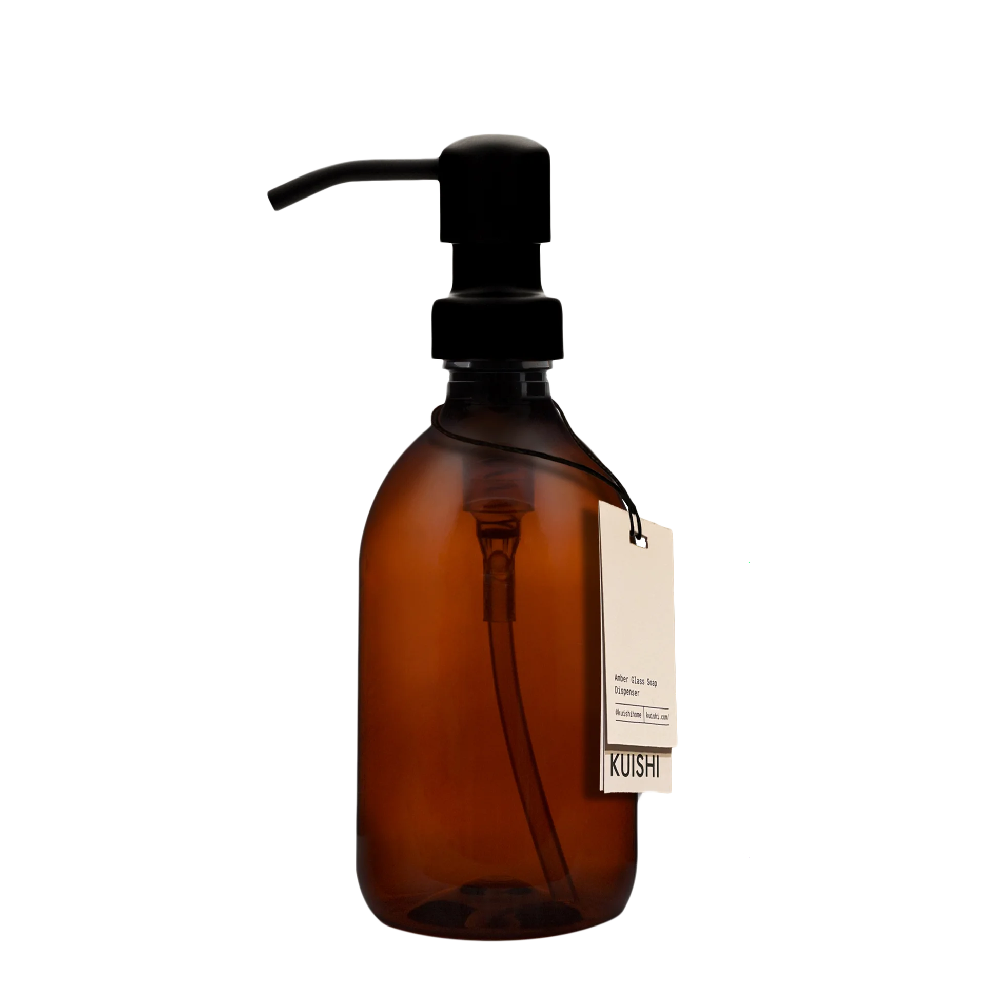 Amber Plastic Soap Dispenser with Stainless Steel Pump 250ml Black