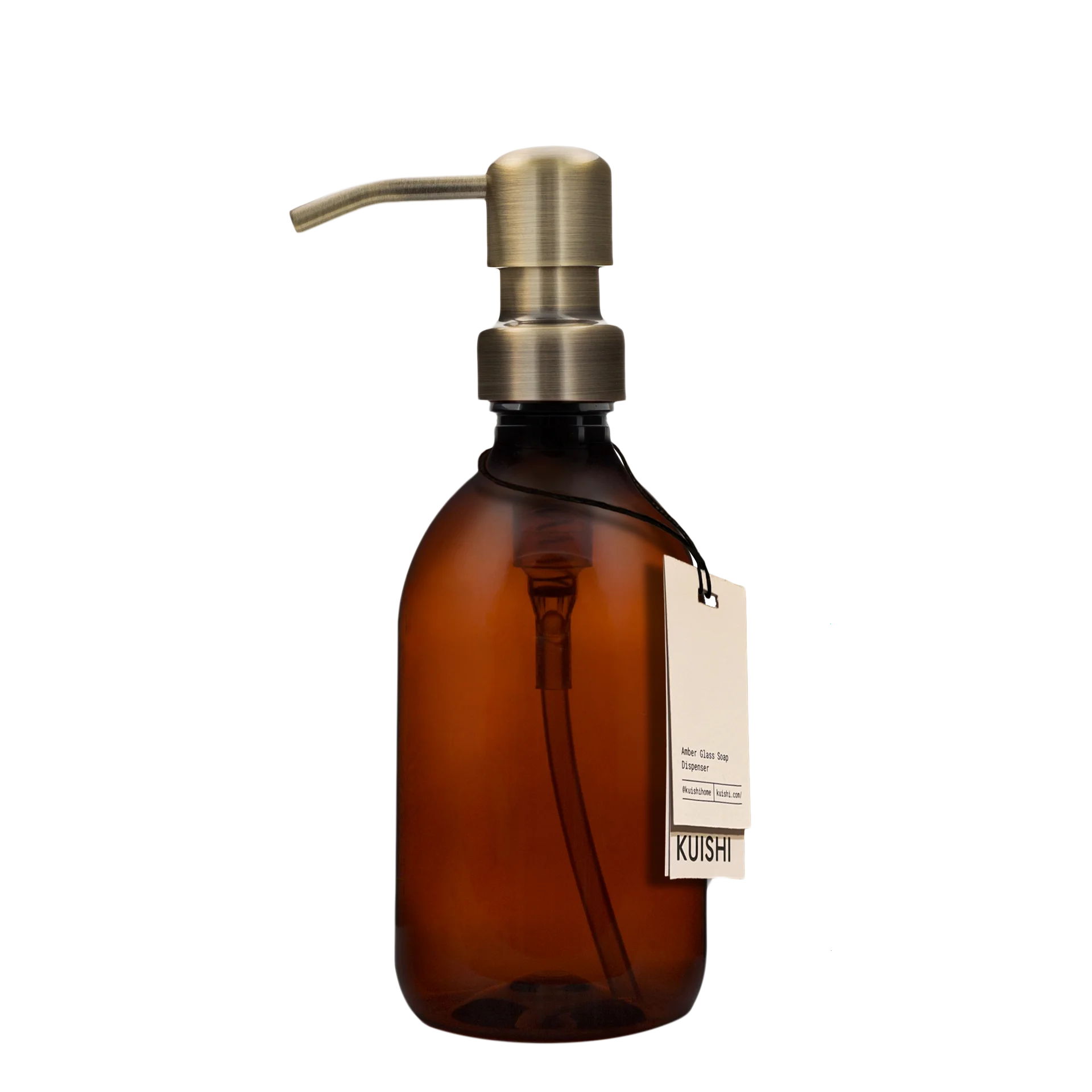 Amber Plastic Soap Dispenser with Stainless Steel Pump 250ml Gold