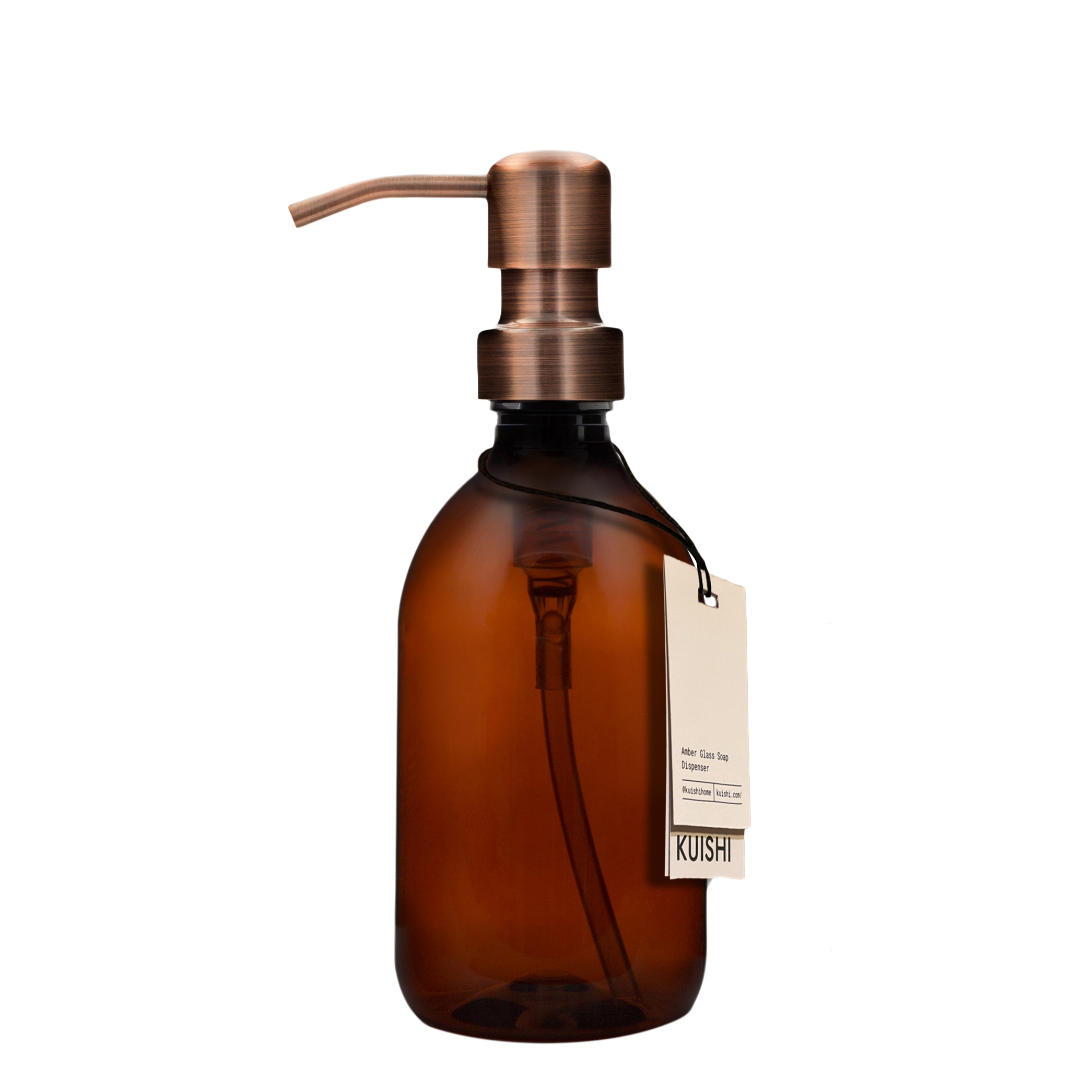 Amber Plastic Soap Dispenser with Stainless Steel Pump 250ml Bronze