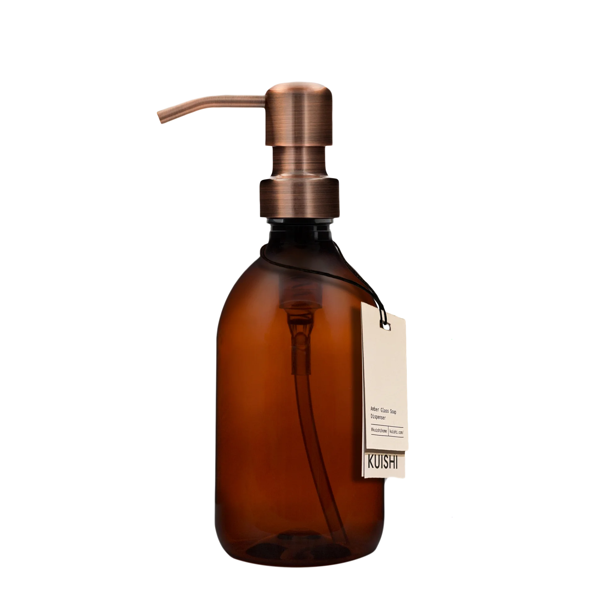 Amber Plastic Soap Dispenser with Stainless Steel Pump 250ml Bronze