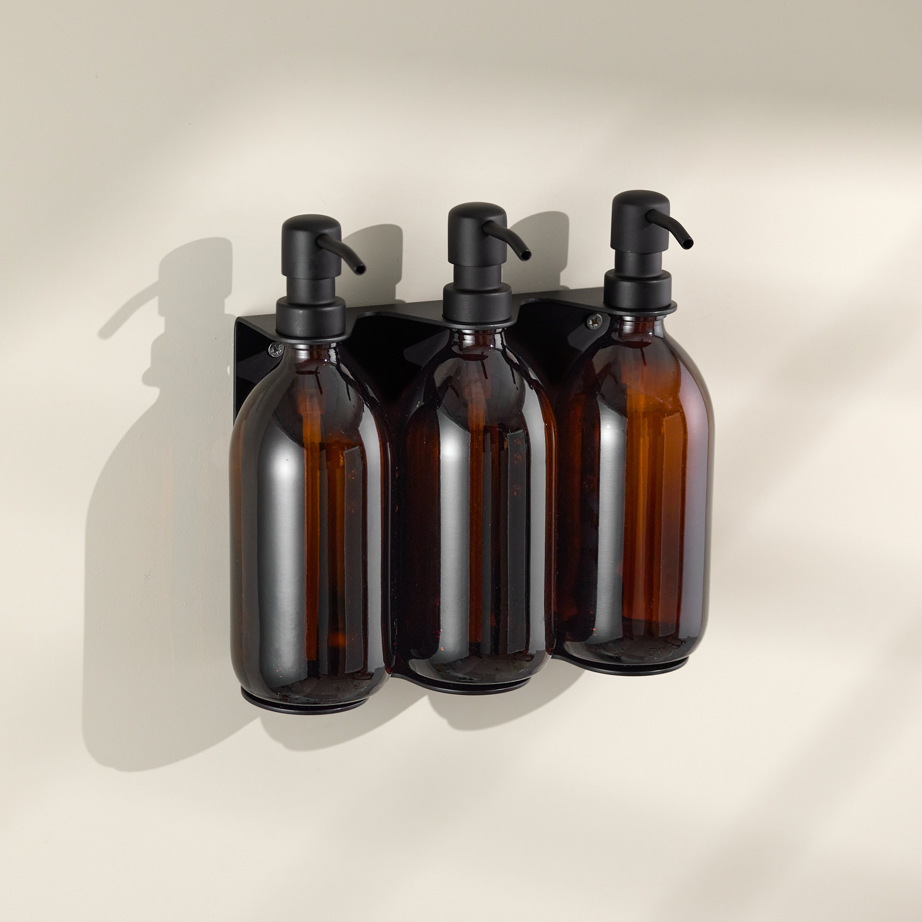 Black Triple Wall Mounted Soap Dispenser