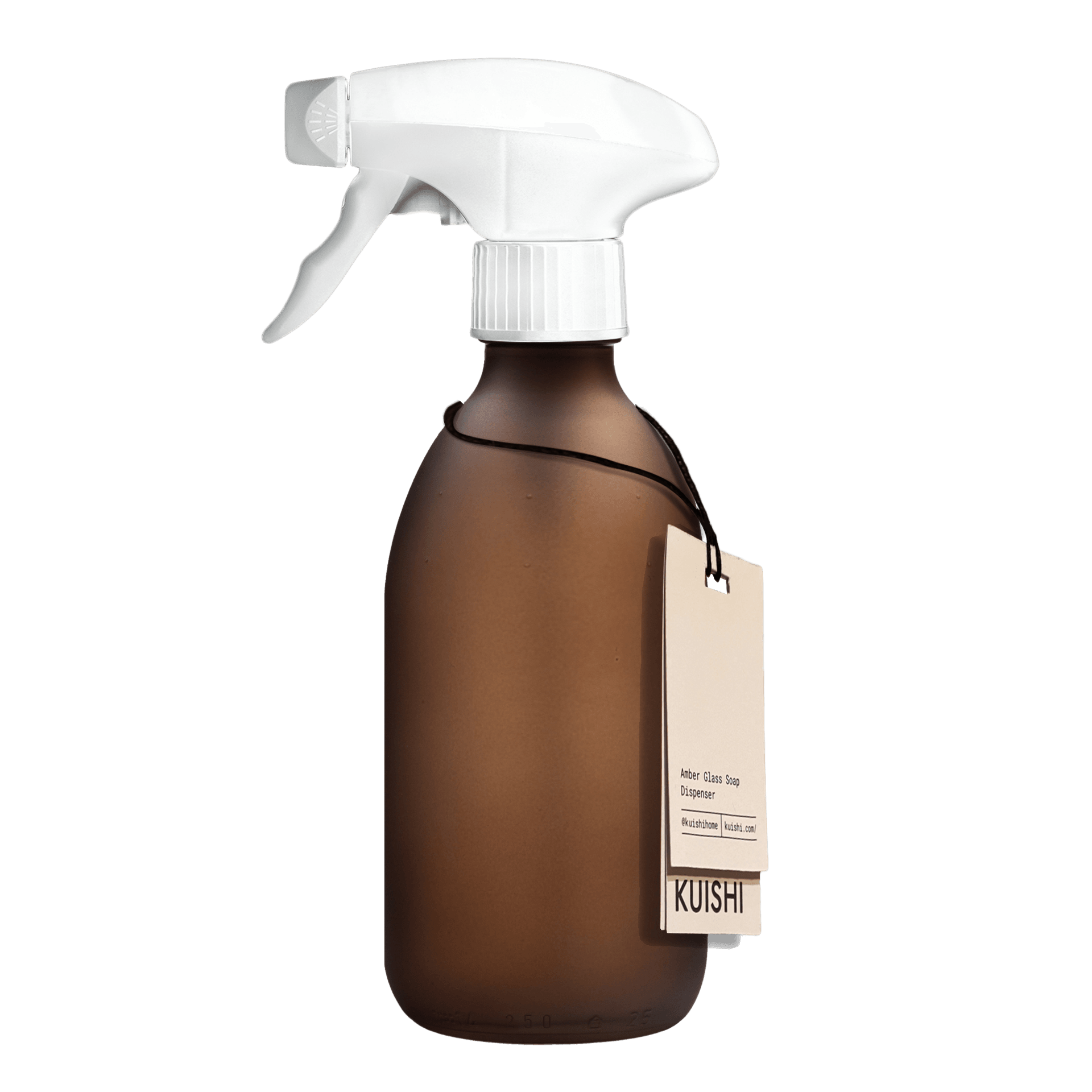 Frosted Amber Glass Trigger Spray Bottle White Trigger 250ml